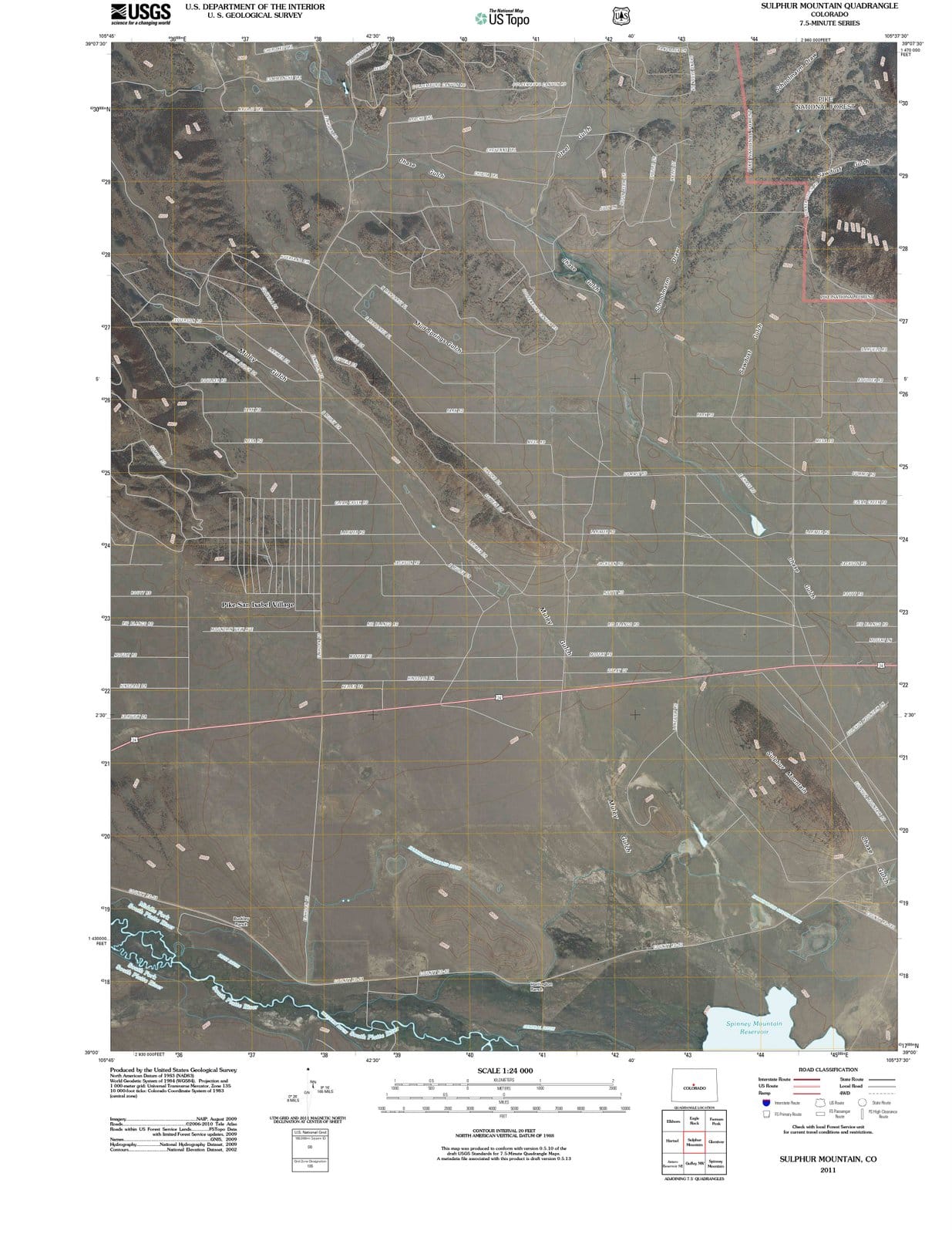 2011 Sulphur Mountain, CO - Colorado - USGS Topographic Map