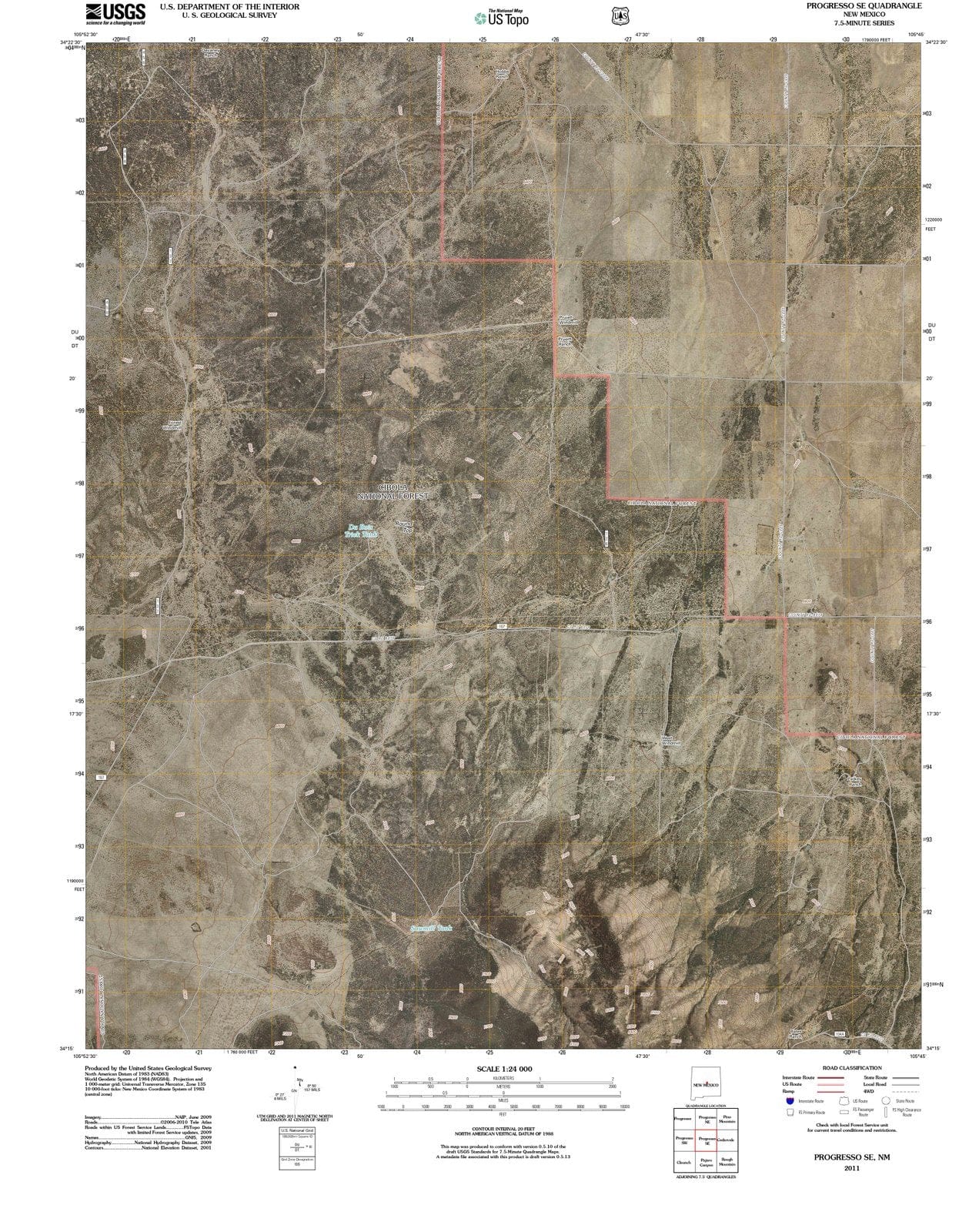 2011 Progresso, NM - New Mexico - USGS Topographic Map v2