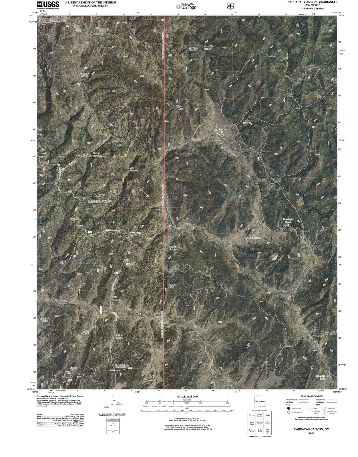 2011 Carracas Canyon, NM - New Mexico - USGS Topographic Map