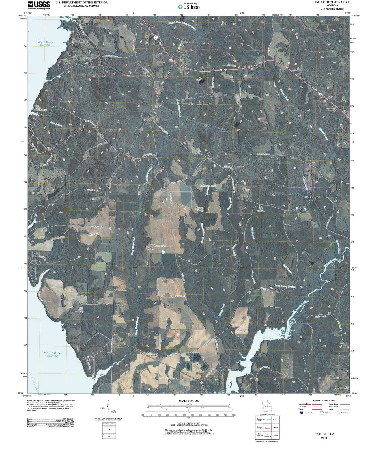 2011 Hatcher, GA - Georgia - USGS Topographic Map