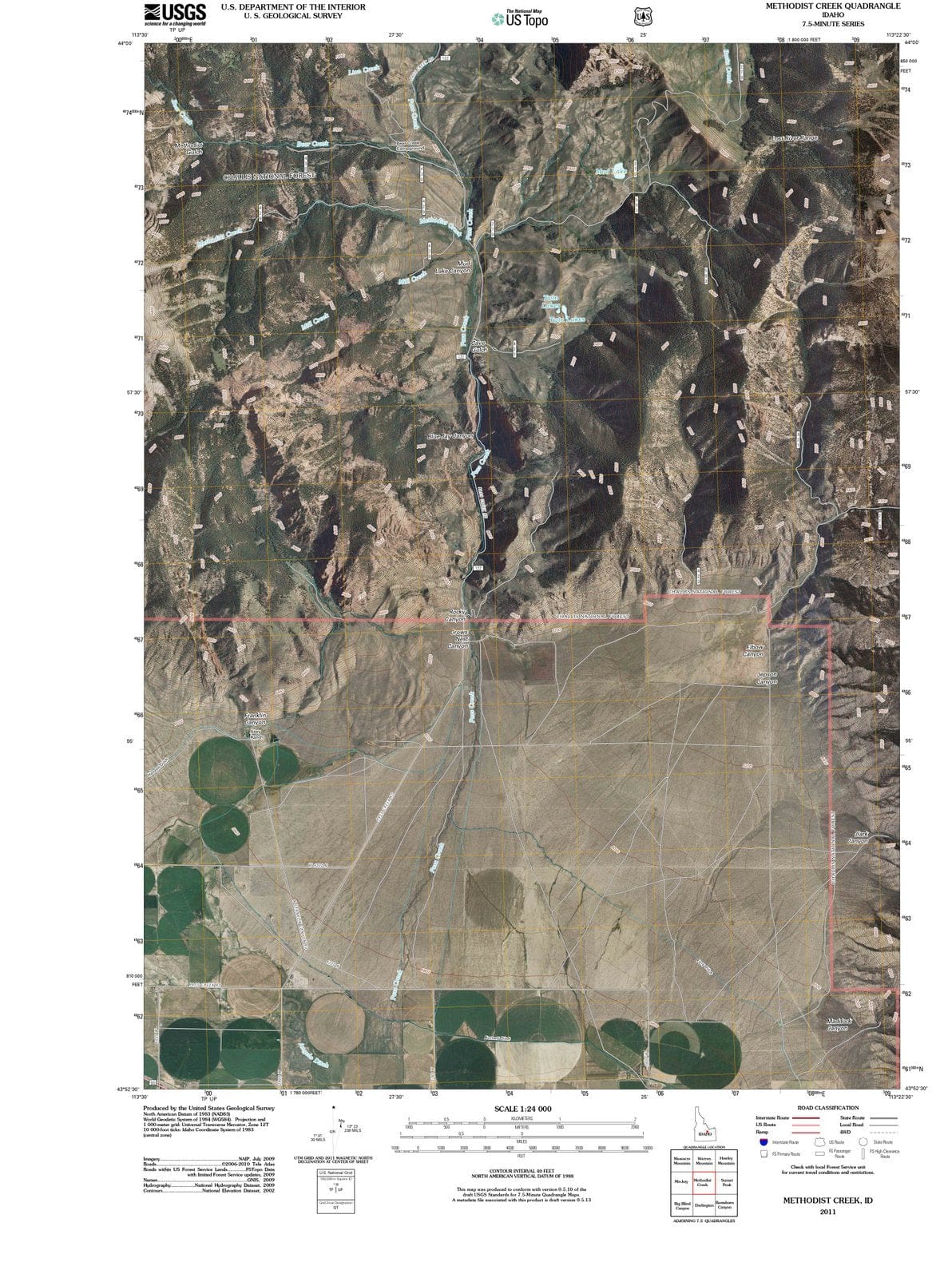 2011 Methodist Creek, ID - Idaho - USGS Topographic Map