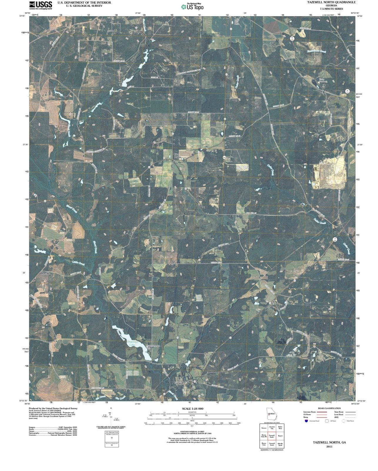 2011 Tazewell North, GA - Georgia - USGS Topographic Map