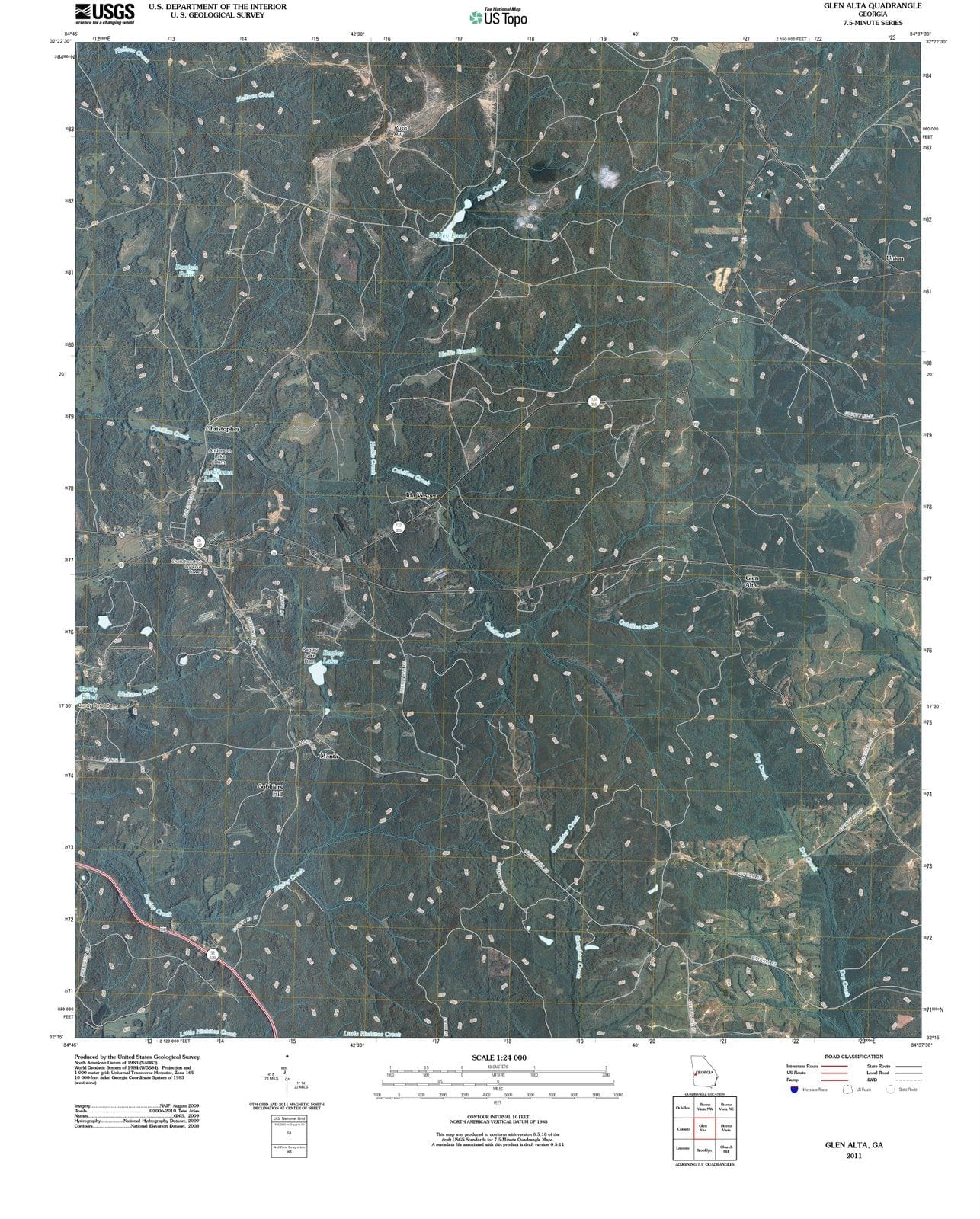 2011 Glen Alta, GA - Georgia - USGS Topographic Map