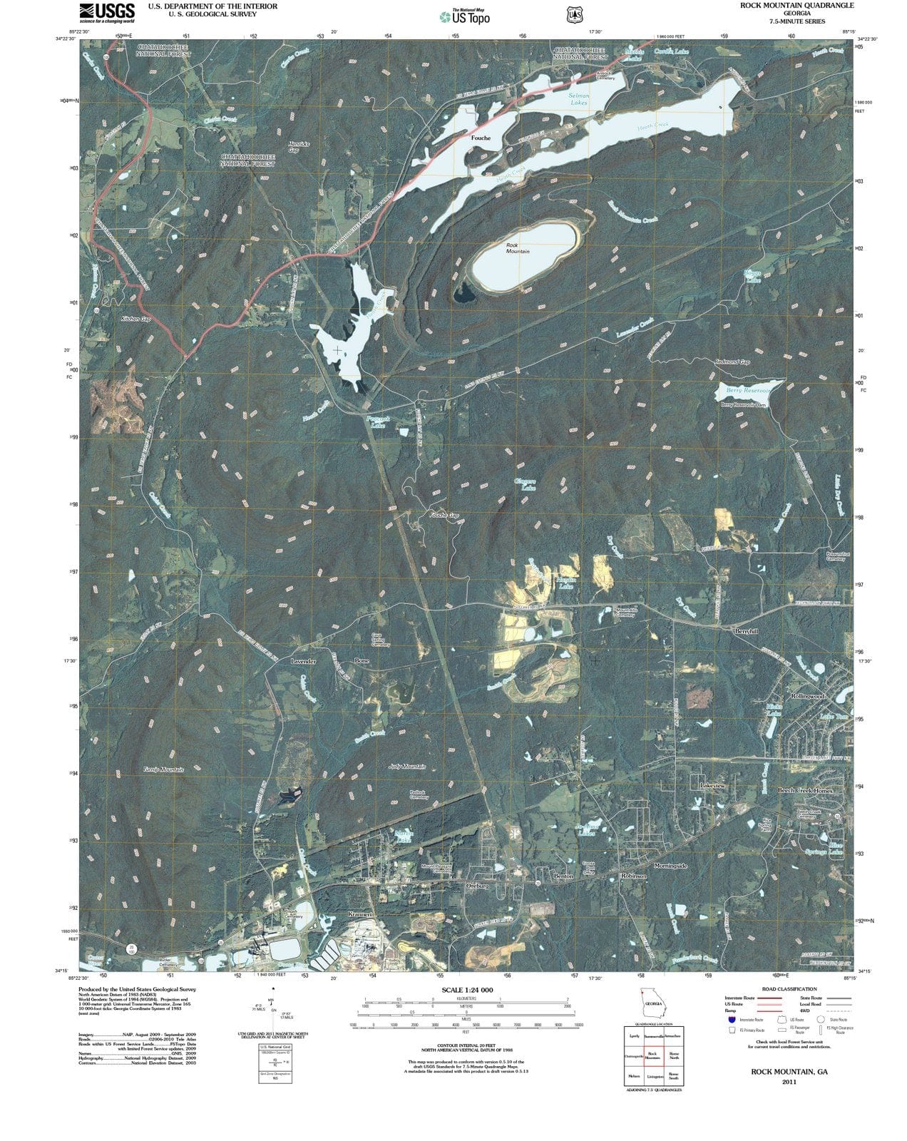 2011 Rock Mountain, GA - Georgia - USGS Topographic Map