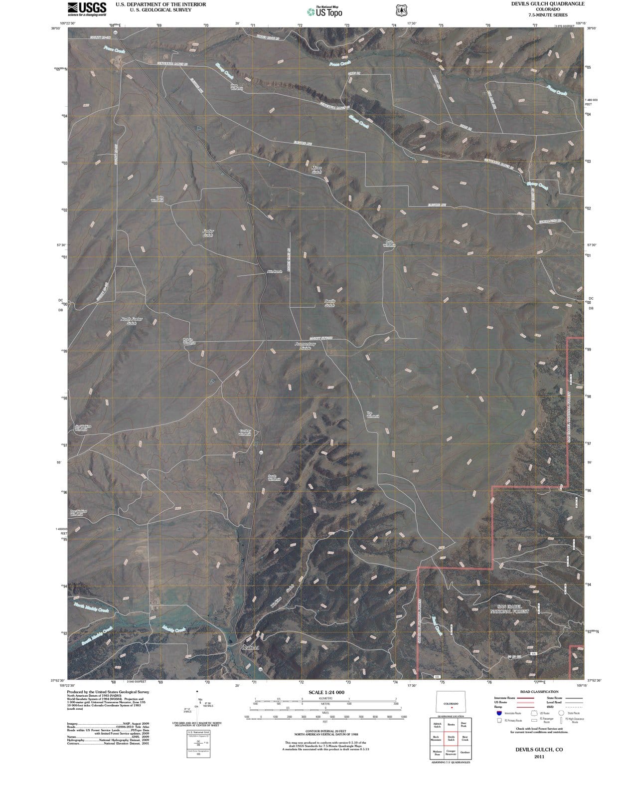 2011 Devils Gulch, CO - Colorado - USGS Topographic Map