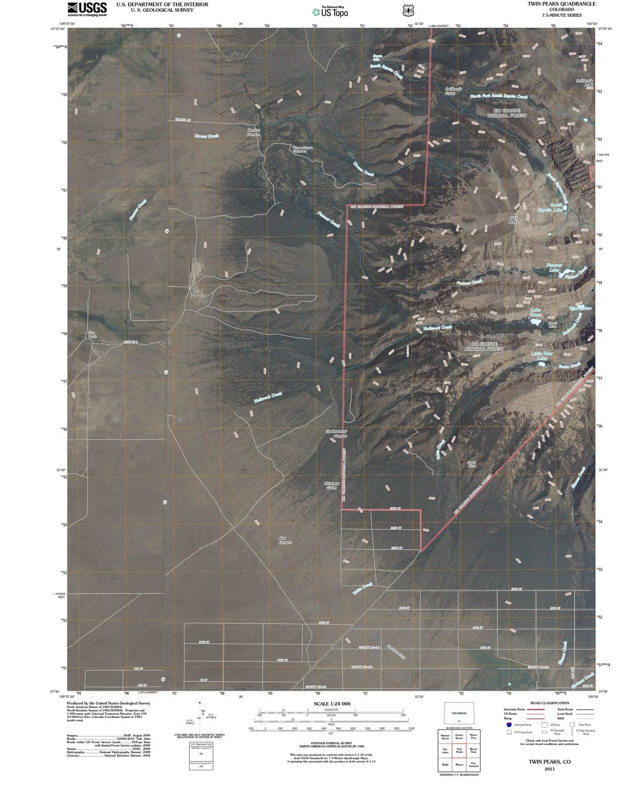 2011 Twin Peaks, CO - Colorado - USGS Topographic Map