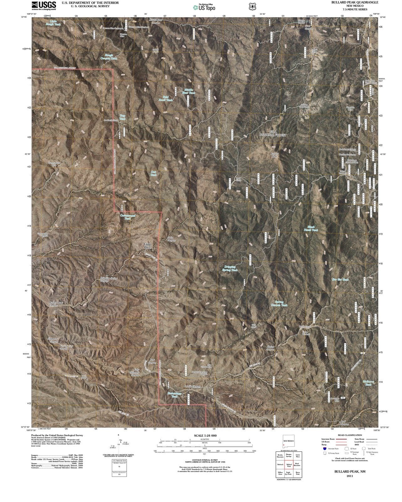 2011 Bullard Peak, NM - New Mexico - USGS Topographic Map