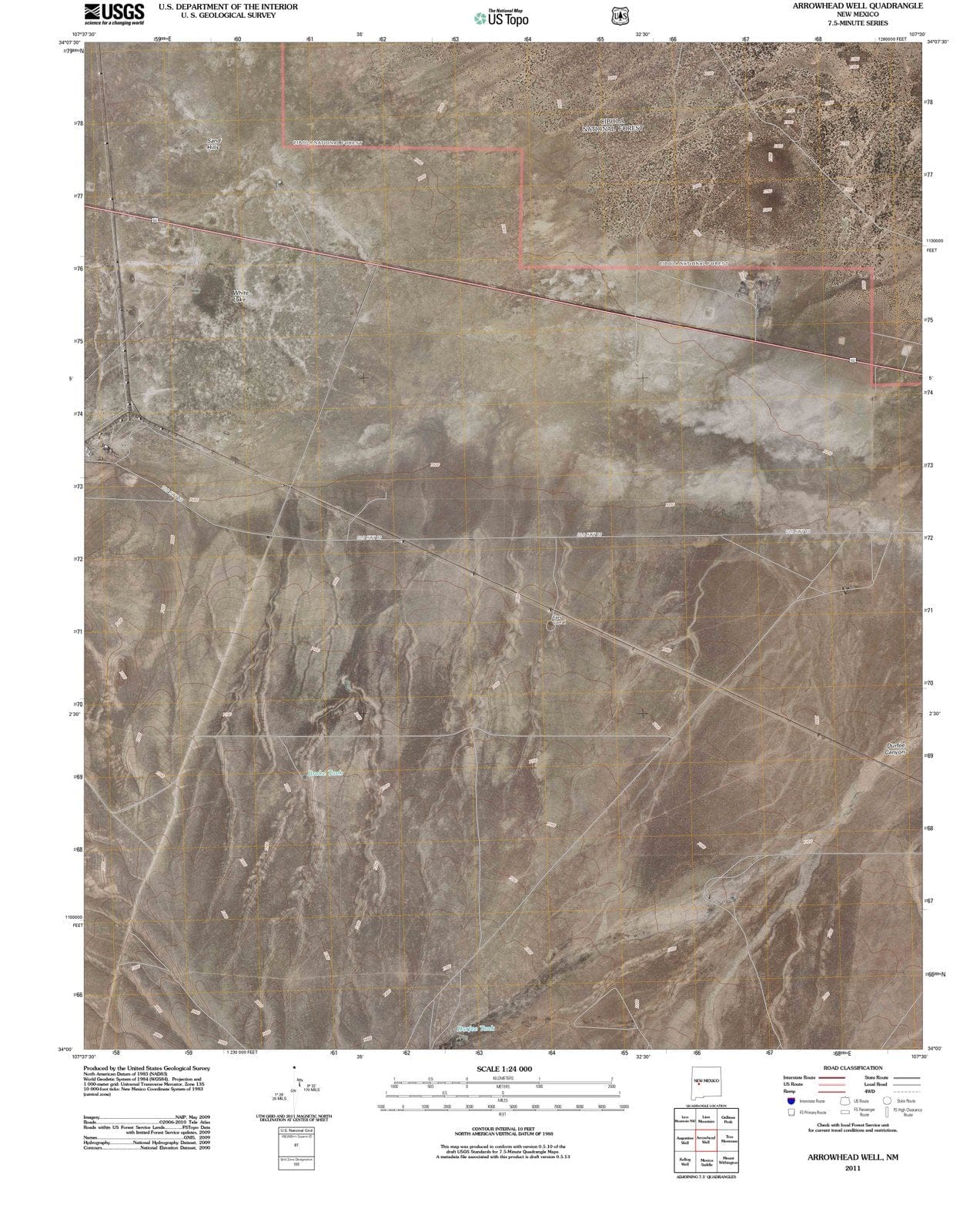 2011 Arrowhead Well, NM - New Mexico - USGS Topographic Map