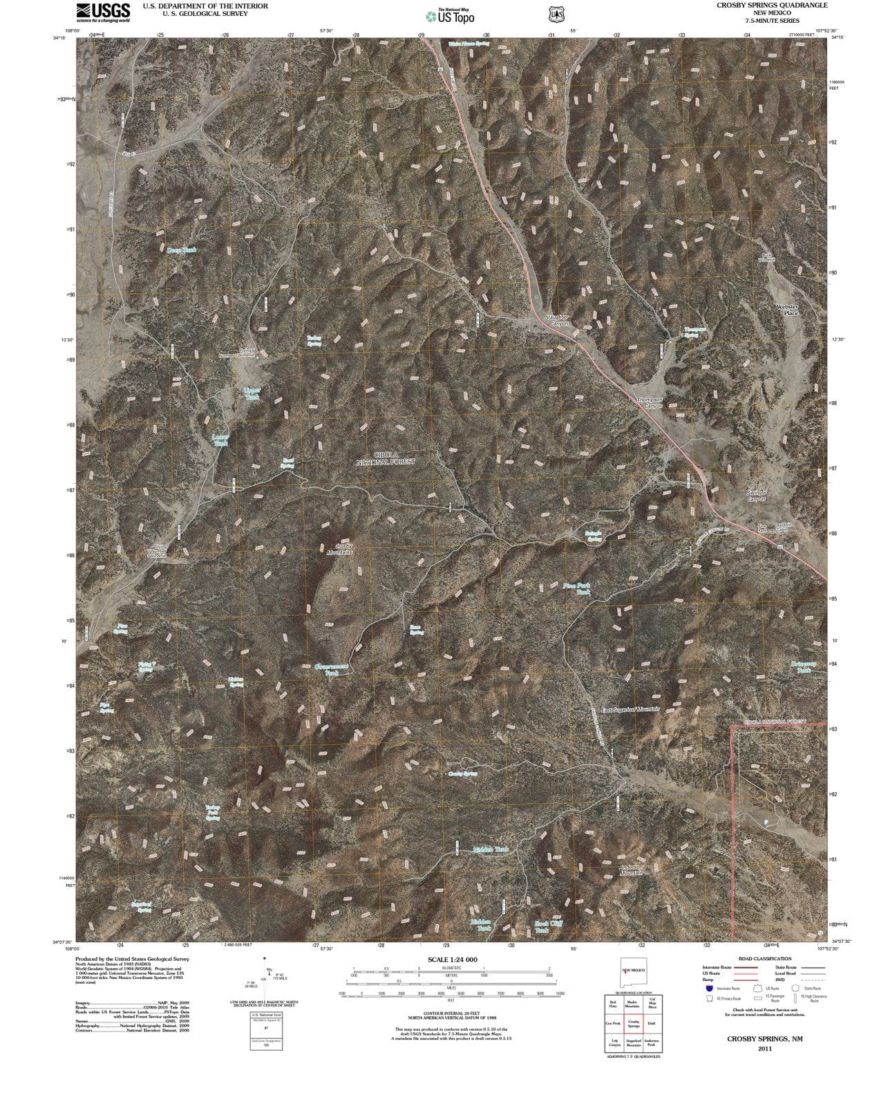 2011 Crosby Springs, NM - New Mexico - USGS Topographic Map