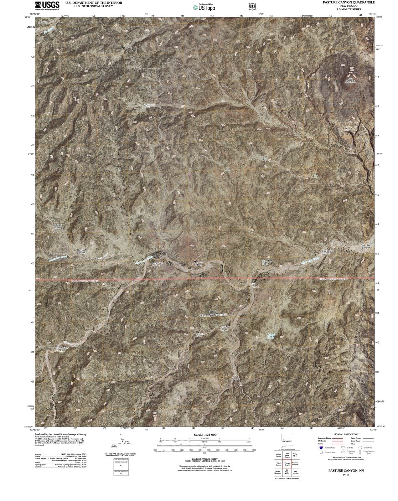 2011 Pasture Canyon, NM - New Mexico - USGS Topographic Map