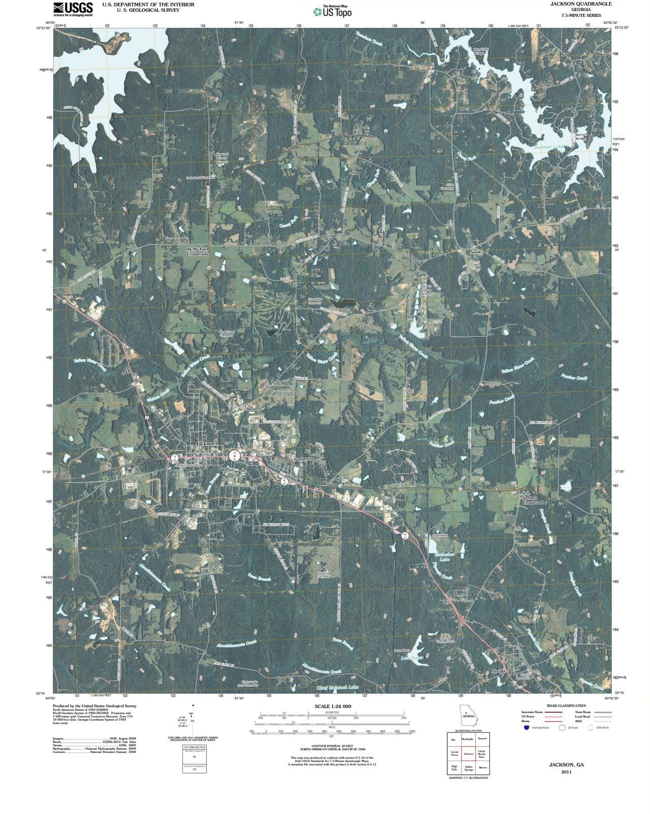 2011 Jackson, GA - Georgia - USGS Topographic Map