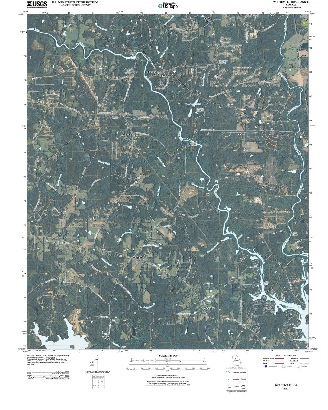 2011 Worthville, GA - Georgia - USGS Topographic Map