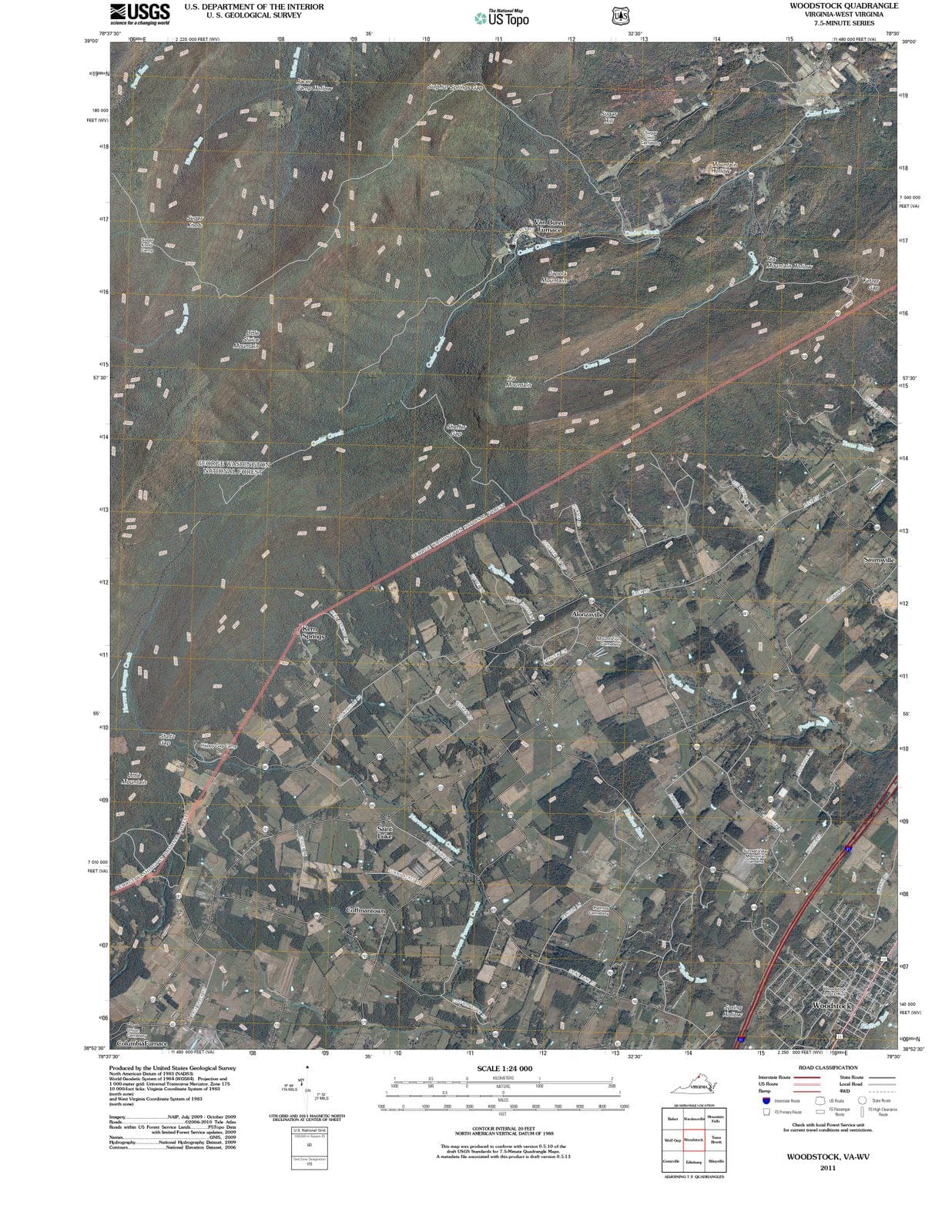 2011 Woodstock, VA - Virginia - USGS Topographic Map