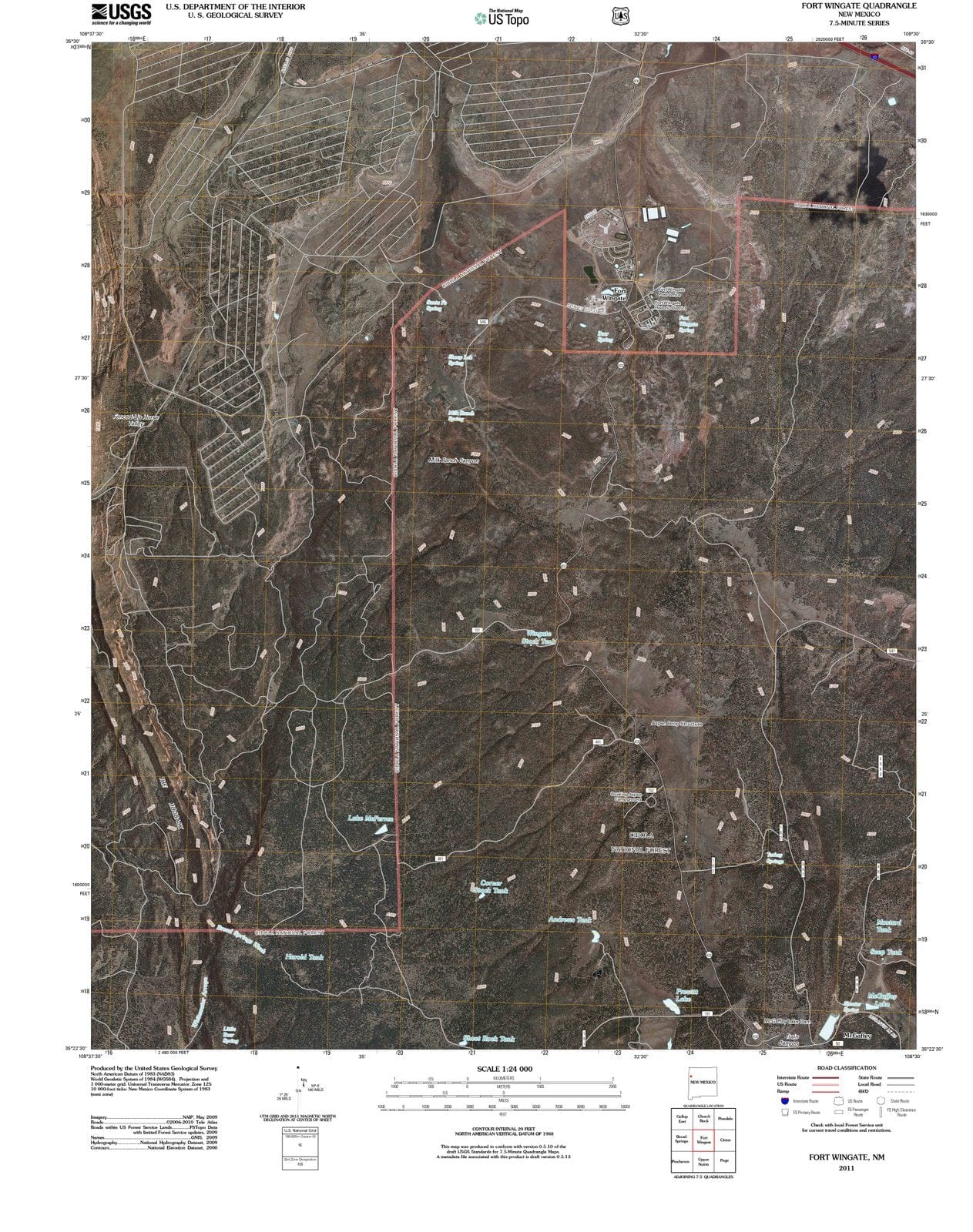2011 Fort Wingate, NM - New Mexico - USGS Topographic Map