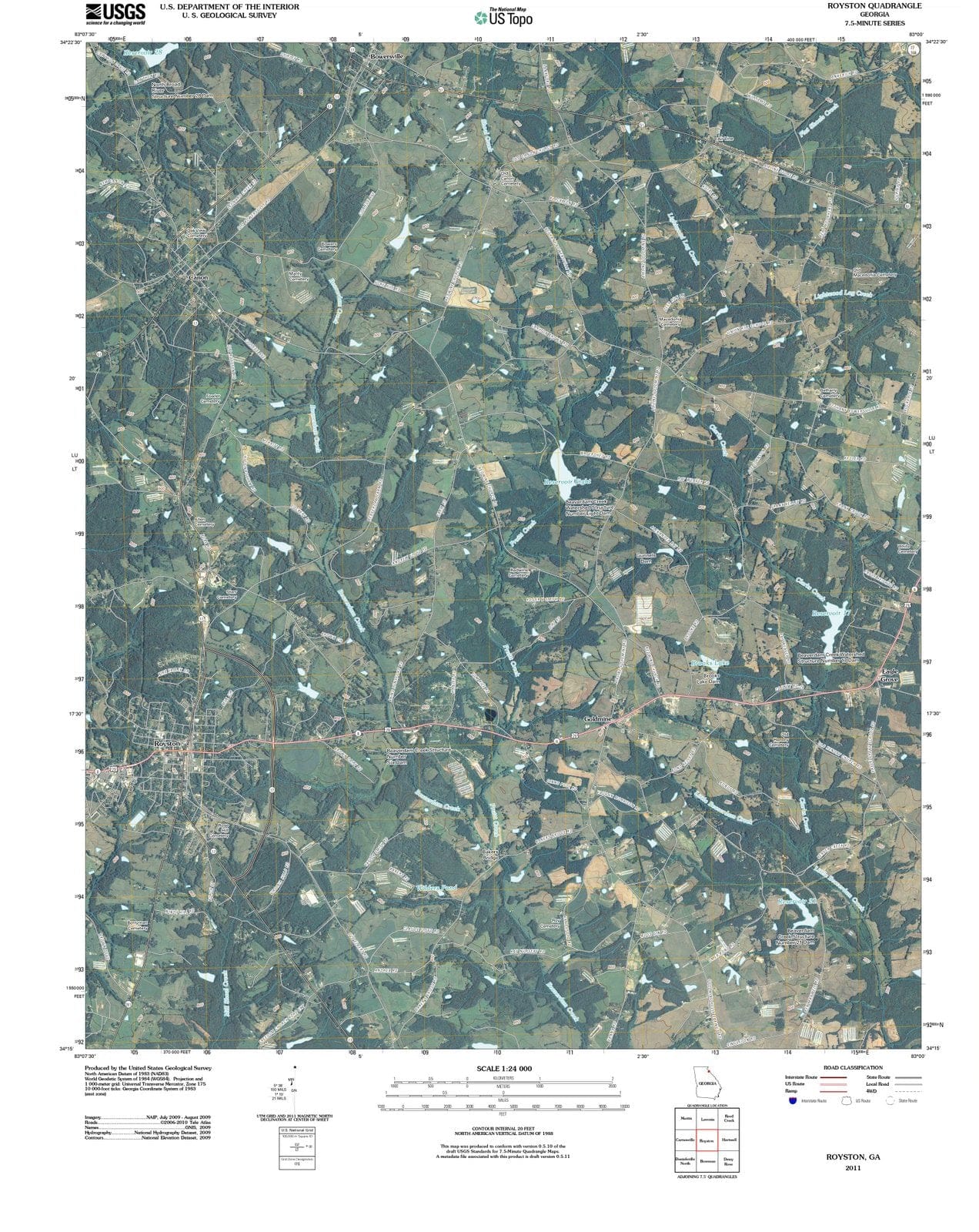 2011 Royston, GA - Georgia - USGS Topographic Map