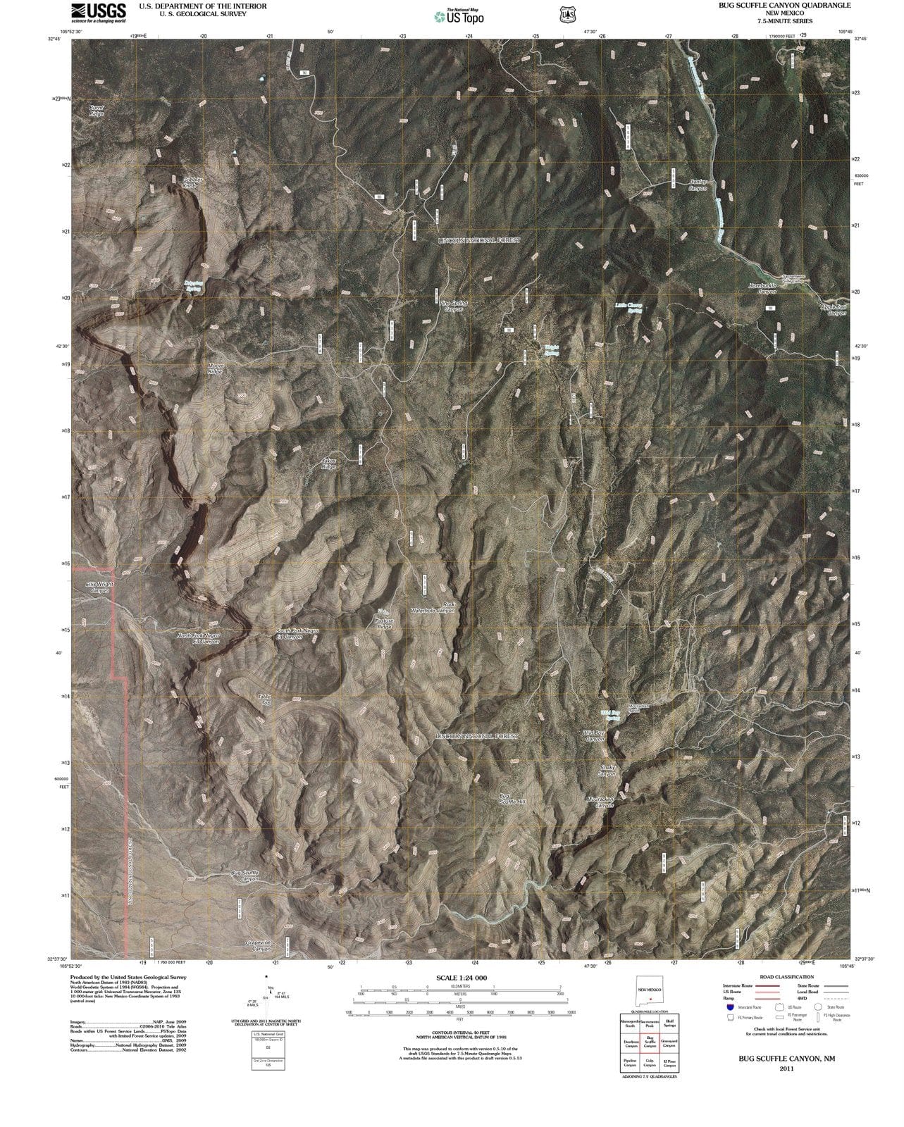 2011 Bug Scuffle Canyon, NM - New Mexico - USGS Topographic Map