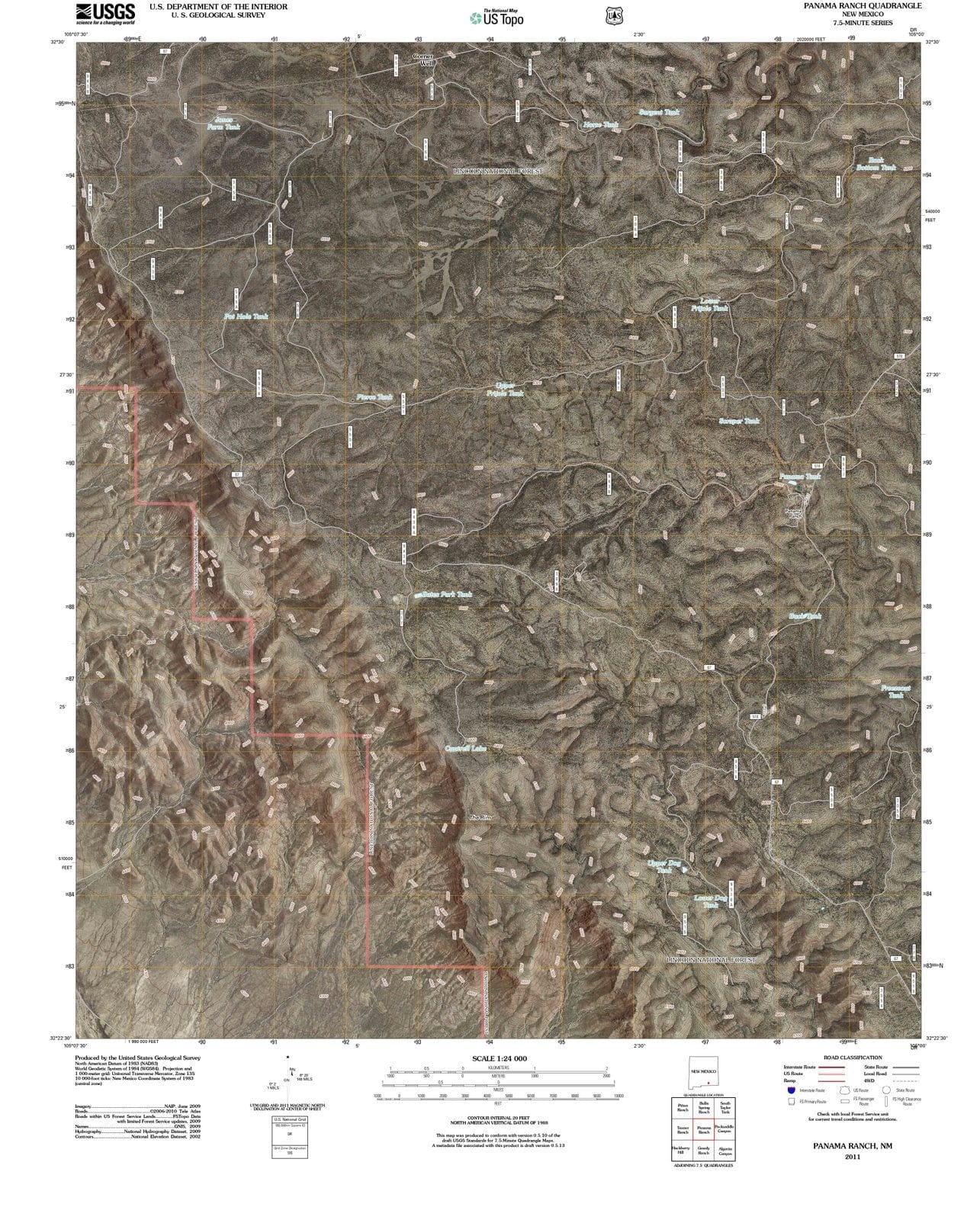 2011 Panama Ranch, NM - New Mexico - USGS Topographic Map