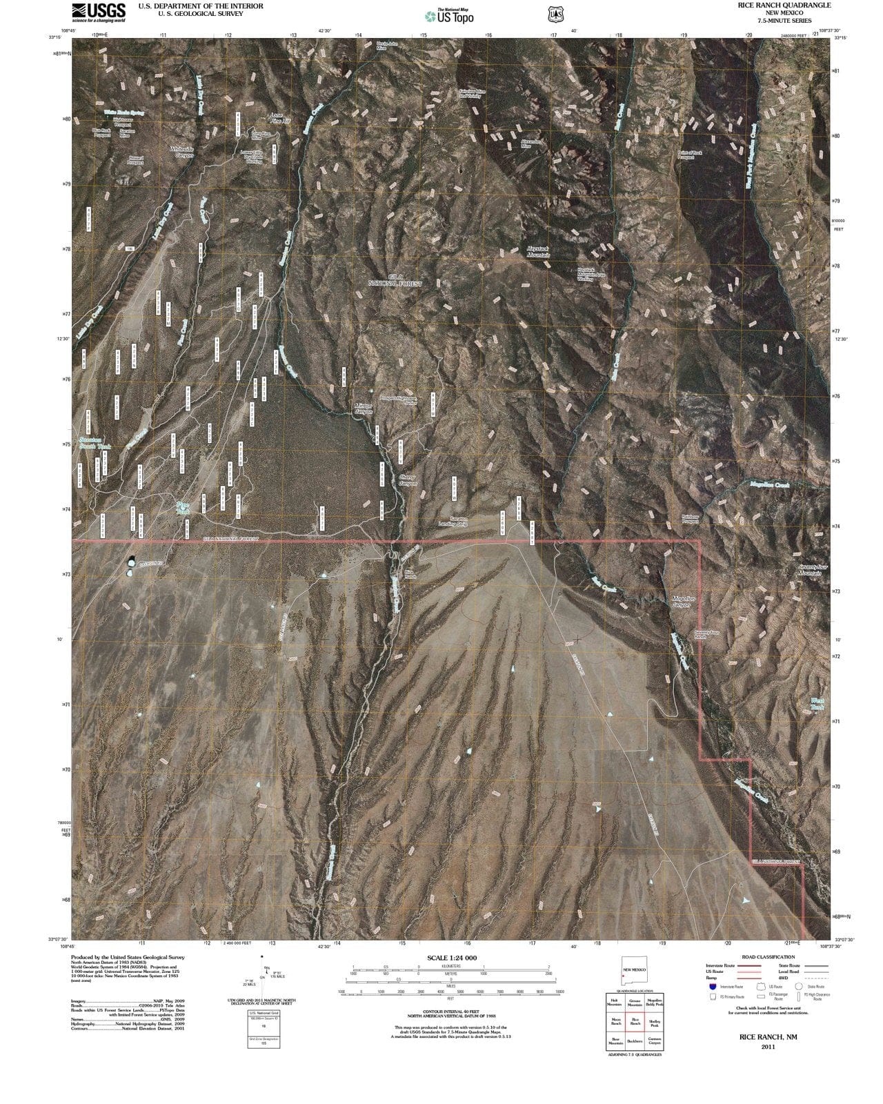 2011 Rice Ranch, NM - New Mexico - USGS Topographic Map