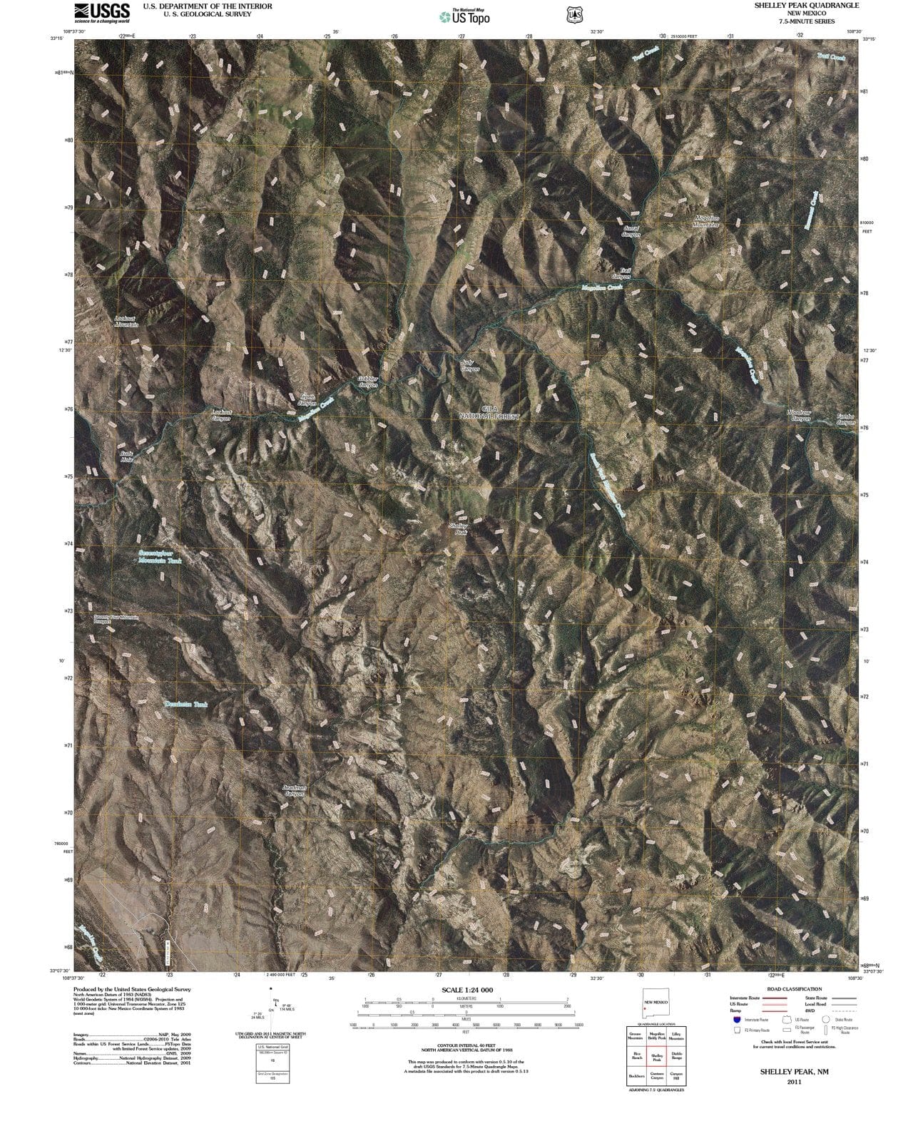 2011 Shelley Peak, NM - New Mexico - USGS Topographic Map