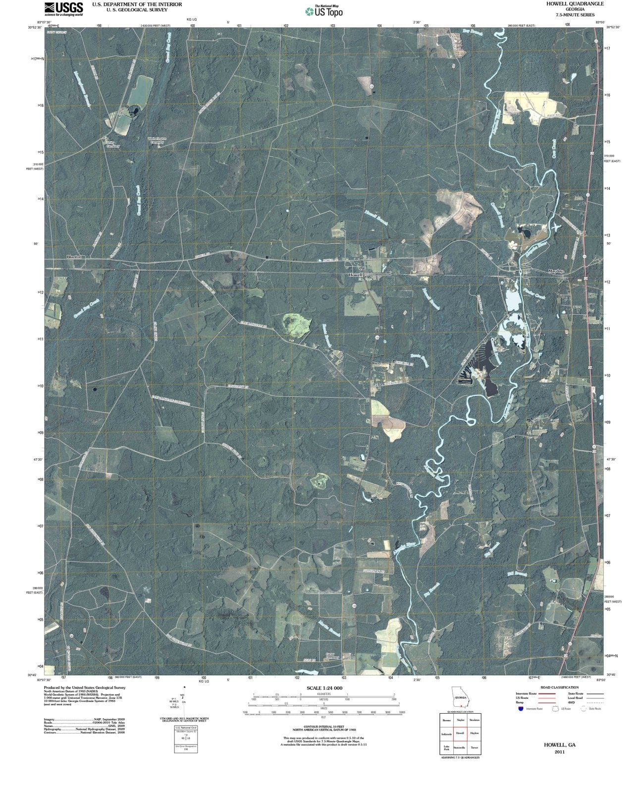 2011 Howell, GA - Georgia - USGS Topographic Map