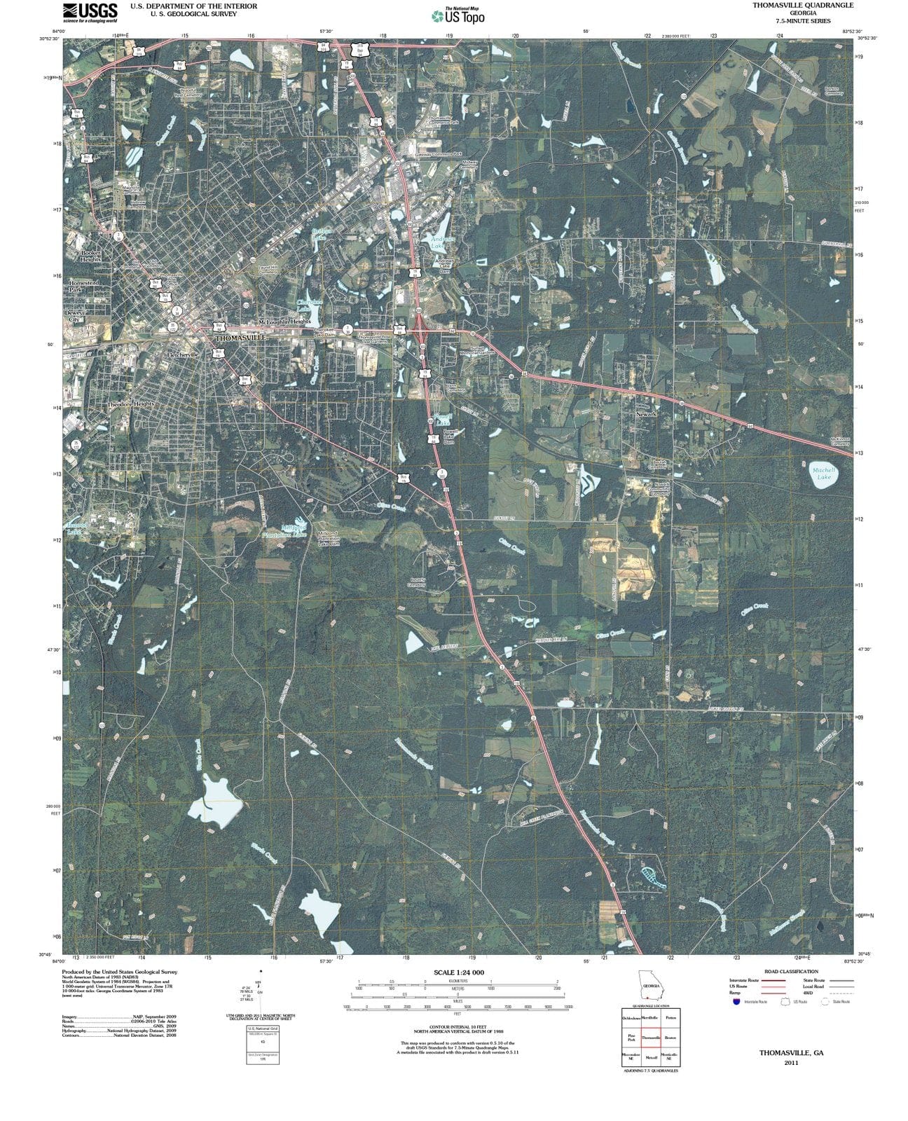 2011 Thomasville, GA - Georgia - USGS Topographic Map