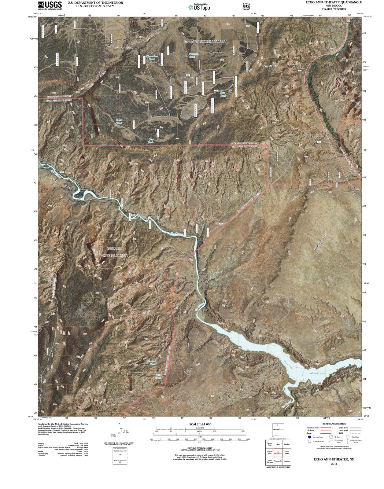 2011 Echo Amphitheater, NM - New Mexico - USGS Topographic Map