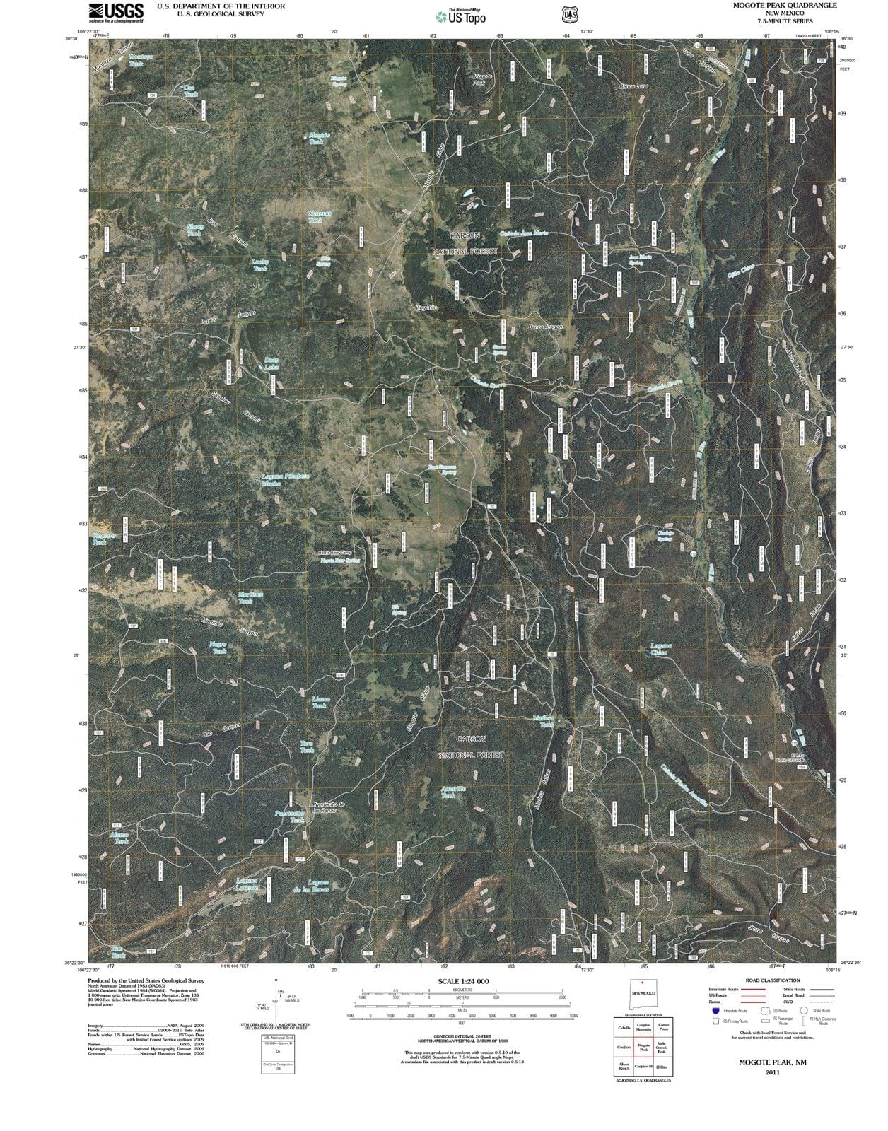 2011 Mogote Peak, NM - New Mexico - USGS Topographic Map