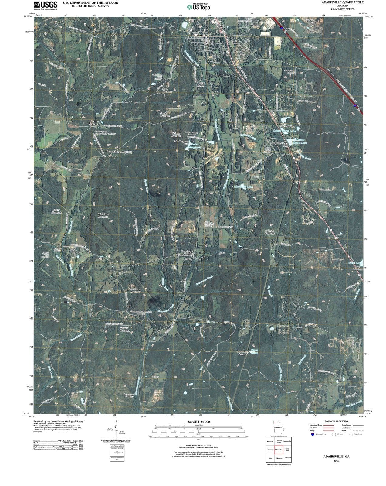 2011 Adairsville, GA - Georgia - USGS Topographic Map
