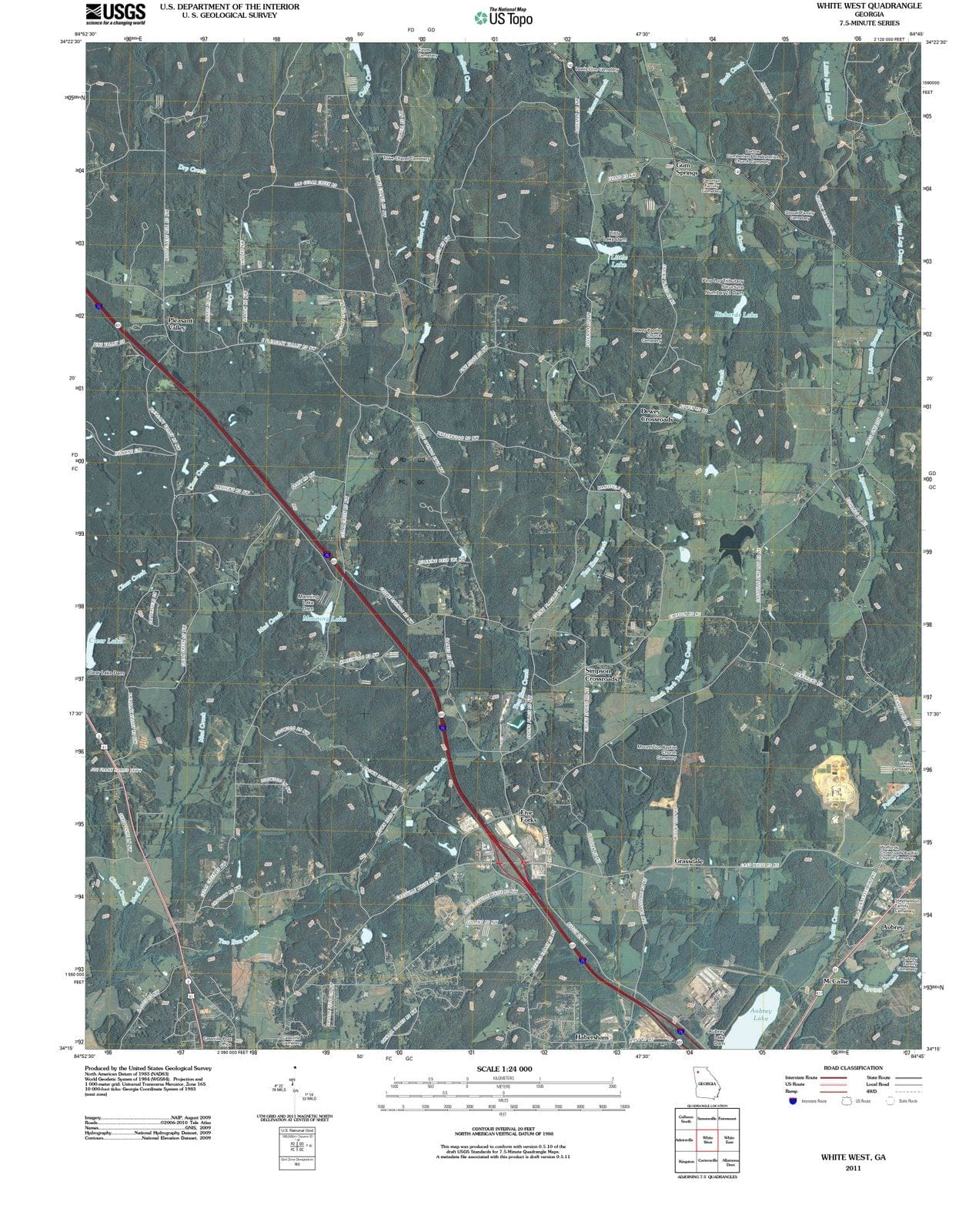 2011 White West, GA - Georgia - USGS Topographic Map