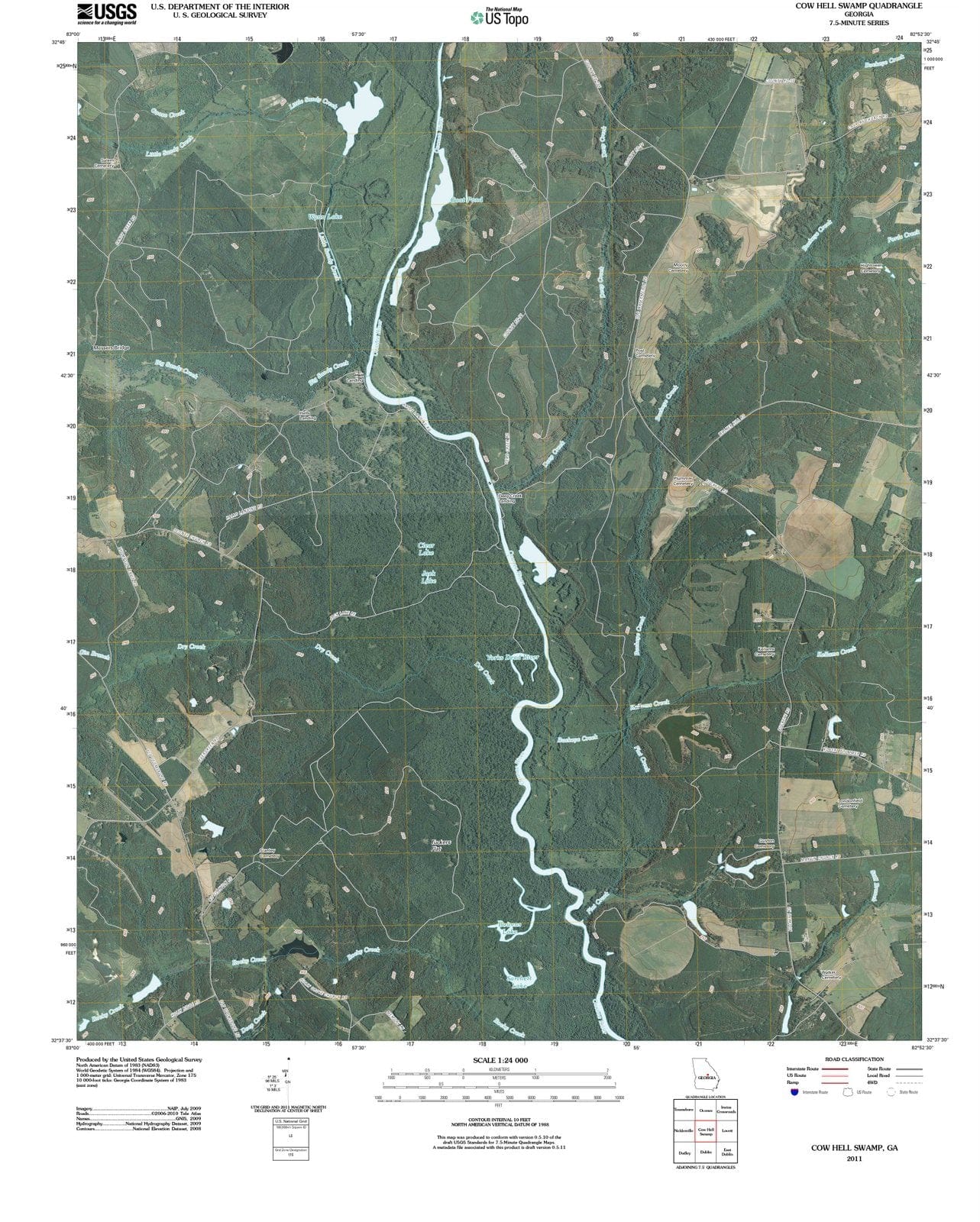 2011 Cow Hellamp, GA - Georgia - USGS Topographic Map