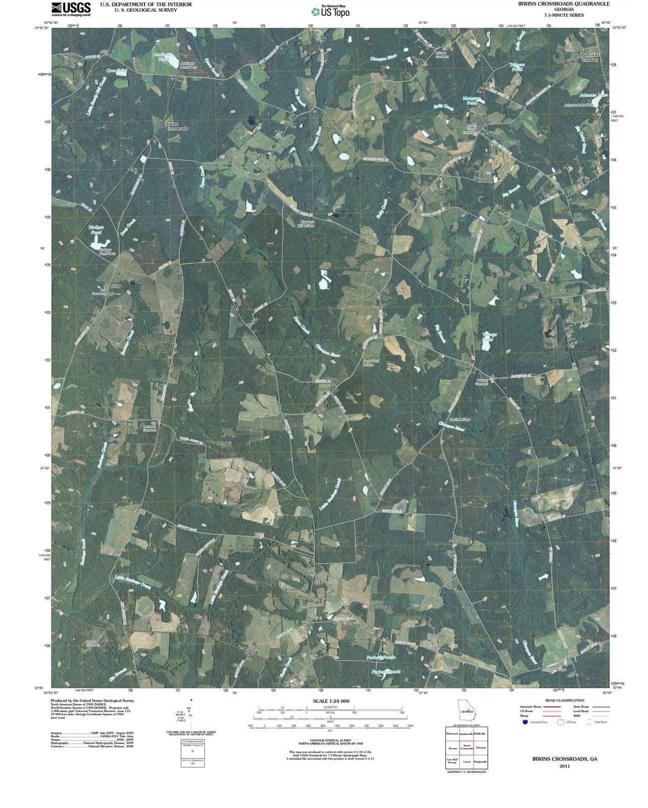 2011 Irwins Crossroads, GA - Georgia - USGS Topographic Map