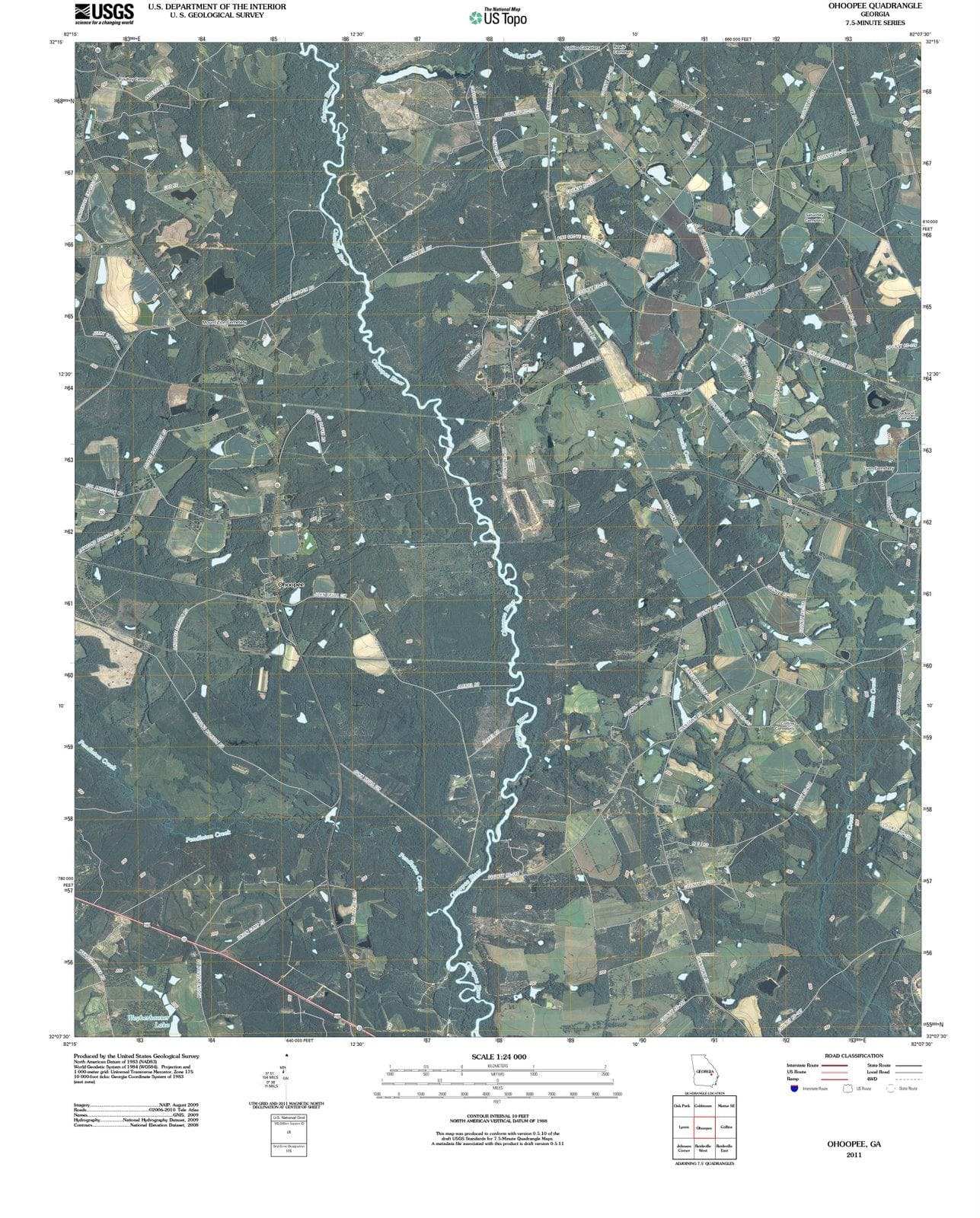 2011 Ohoopee, GA - Georgia - USGS Topographic Map
