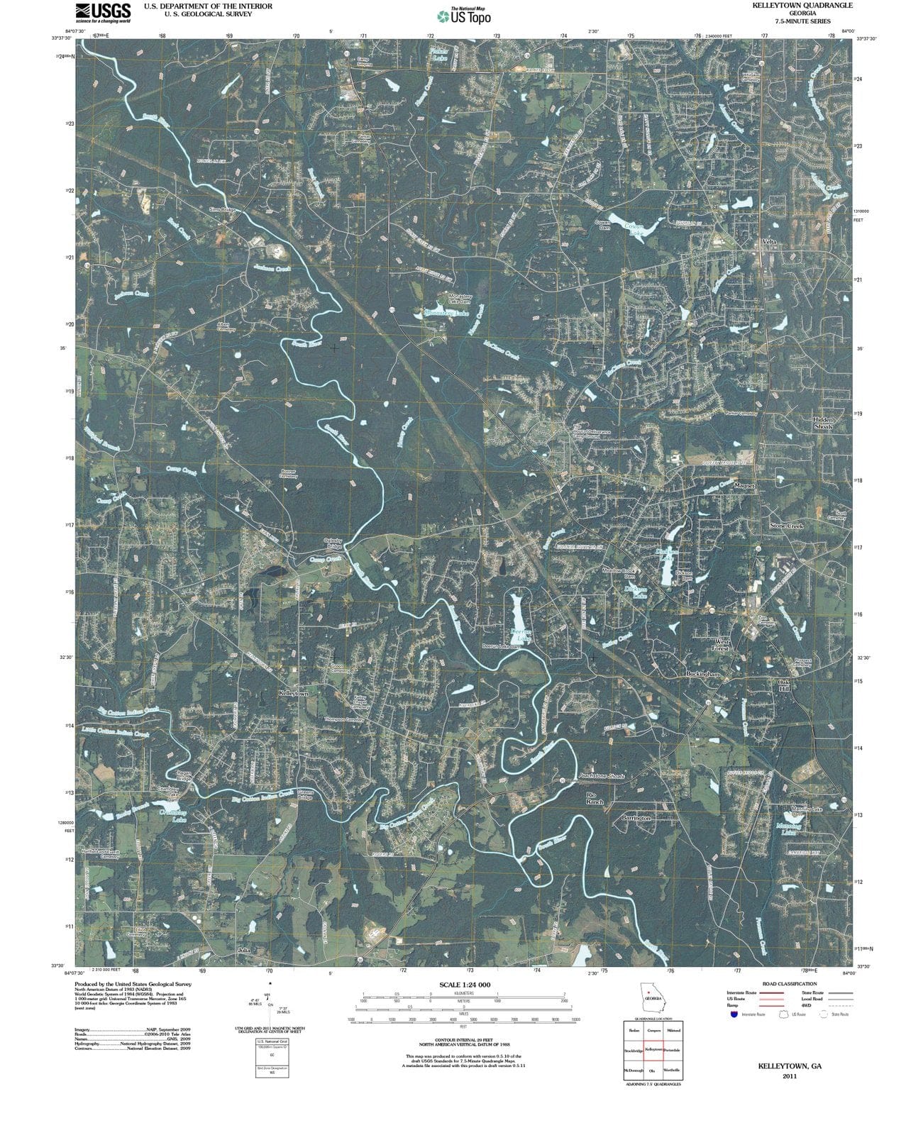 2011 Kelleytown, GA - Georgia - USGS Topographic Map