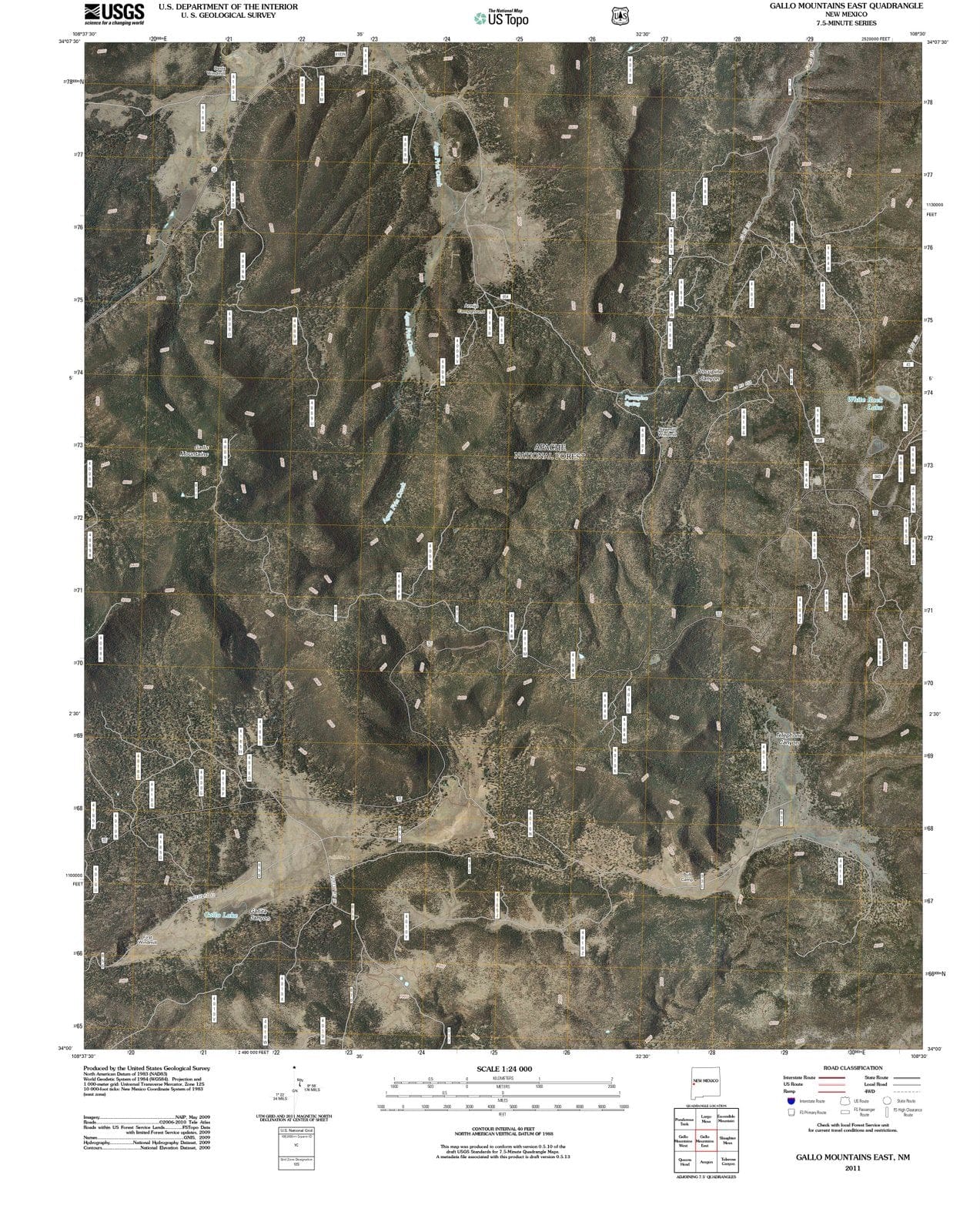 2011 Gallo Mountains East, NM - New Mexico - USGS Topographic Map