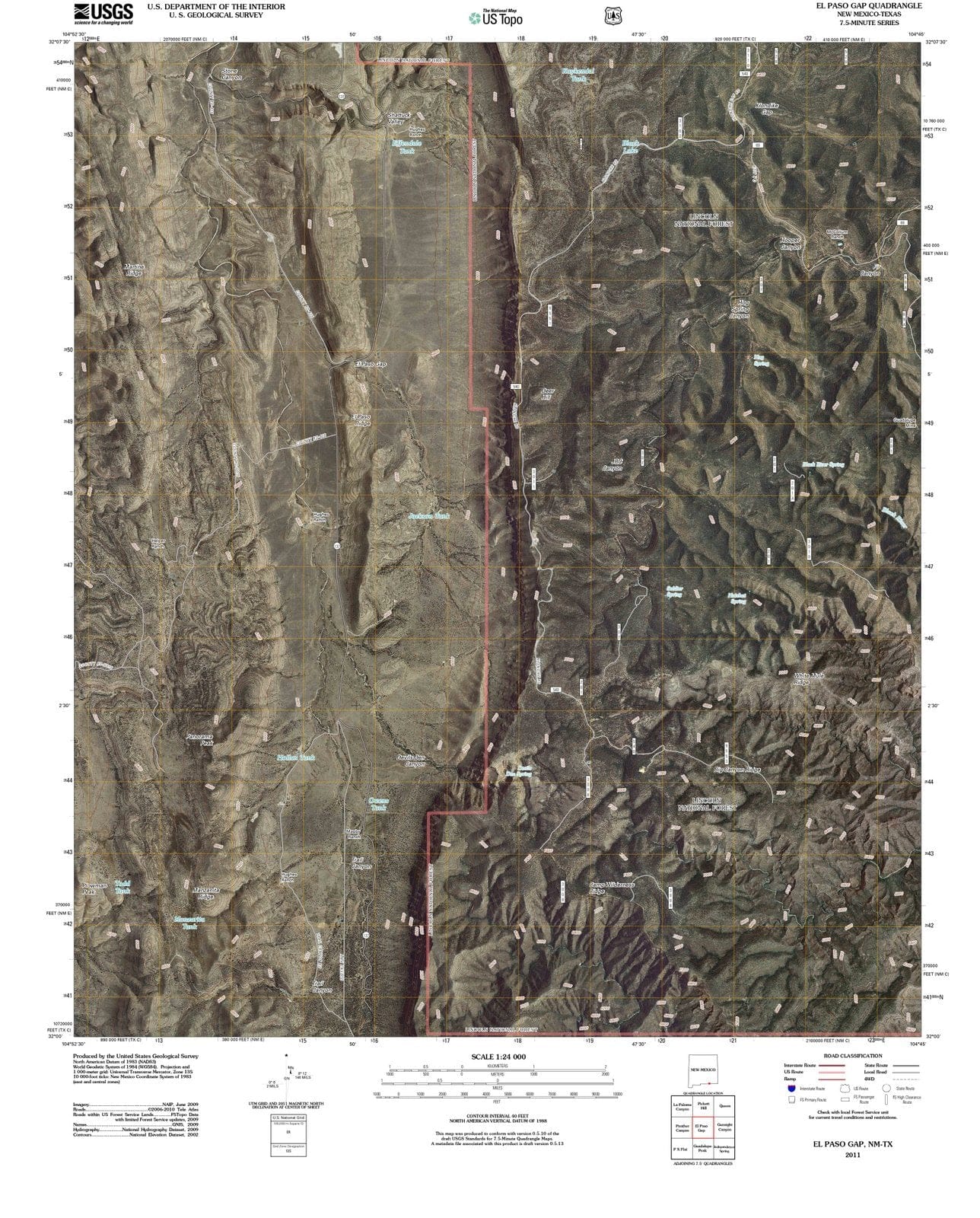 2011 El Paso Gap, NM - New Mexico - USGS Topographic Map