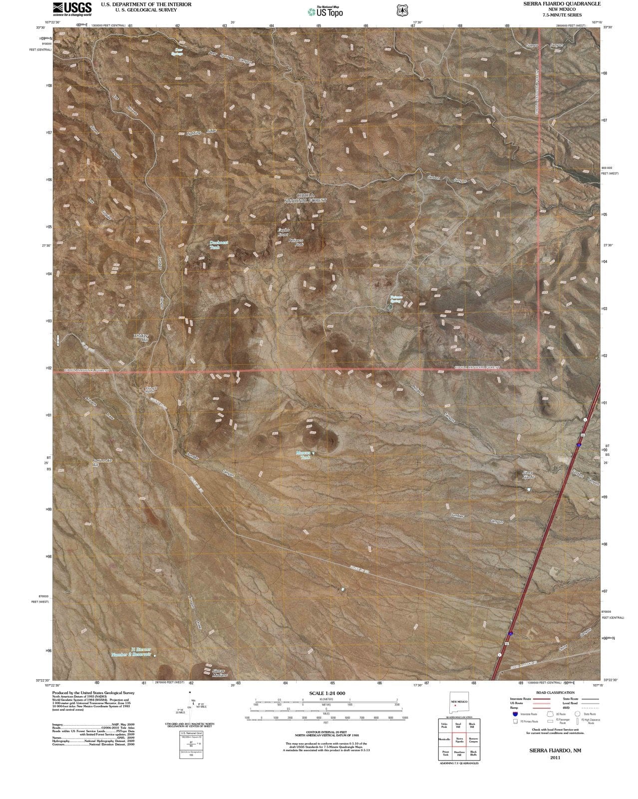 2011 Sierra Fijardo, NM - New Mexico - USGS Topographic Map