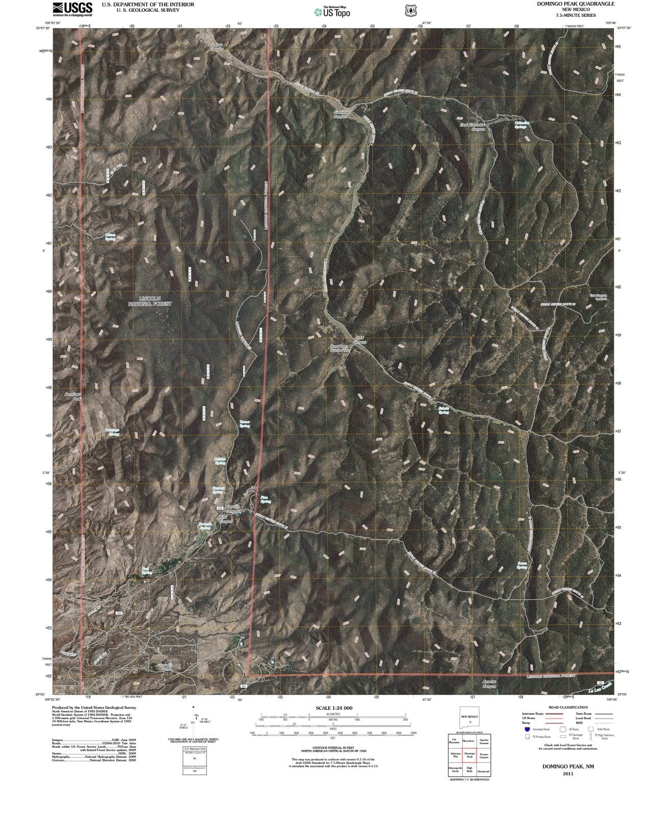 2011 Domingo Peak, NM - New Mexico - USGS Topographic Map