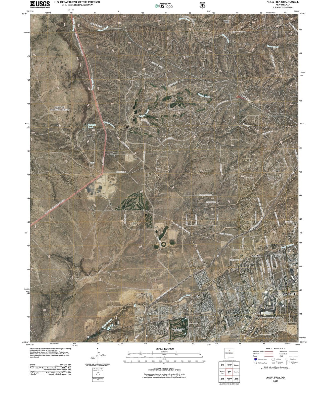 2011 Agua Fria, NM - New Mexico - USGS Topographic Map