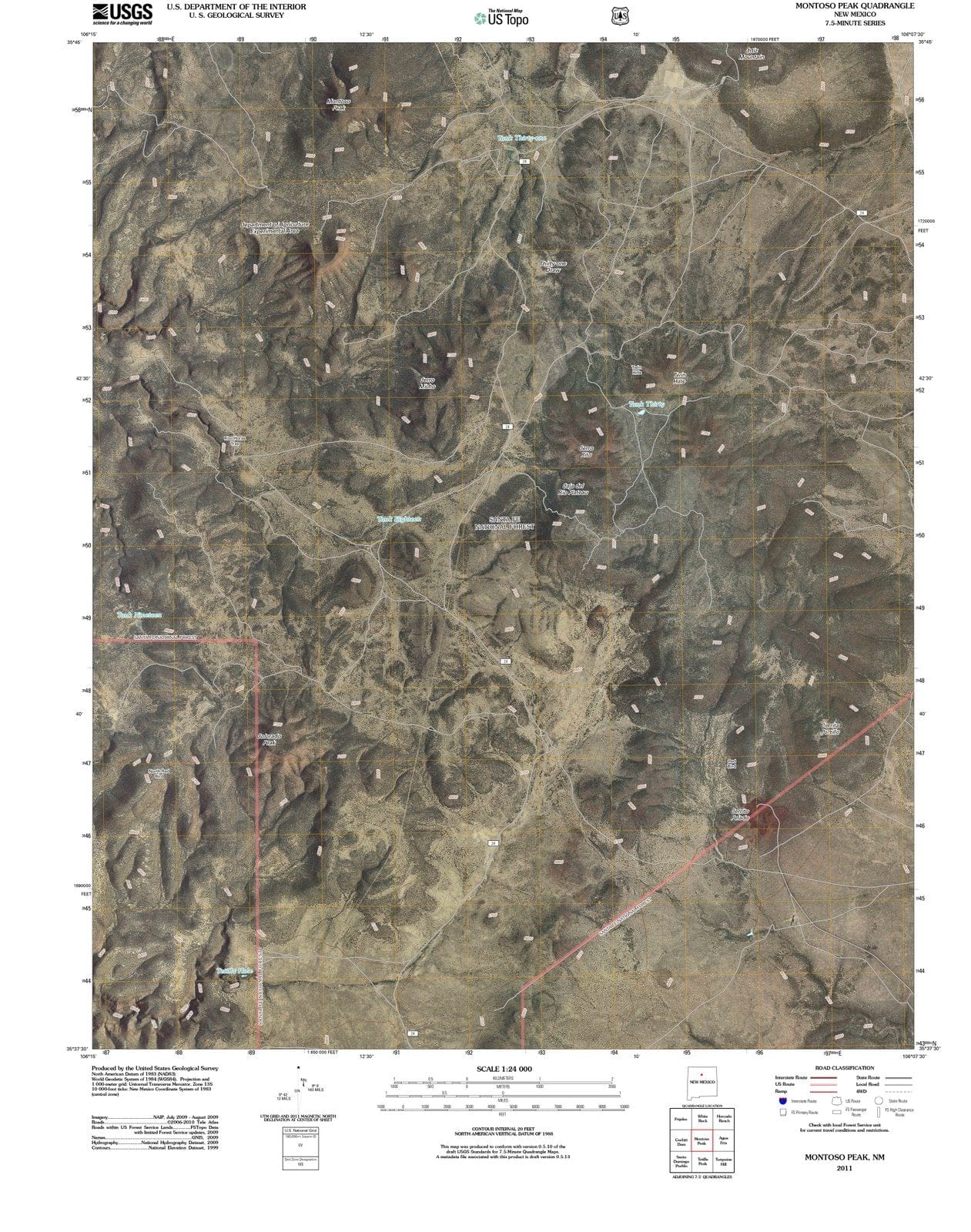 2011 Montoso Peak, NM - New Mexico - USGS Topographic Map