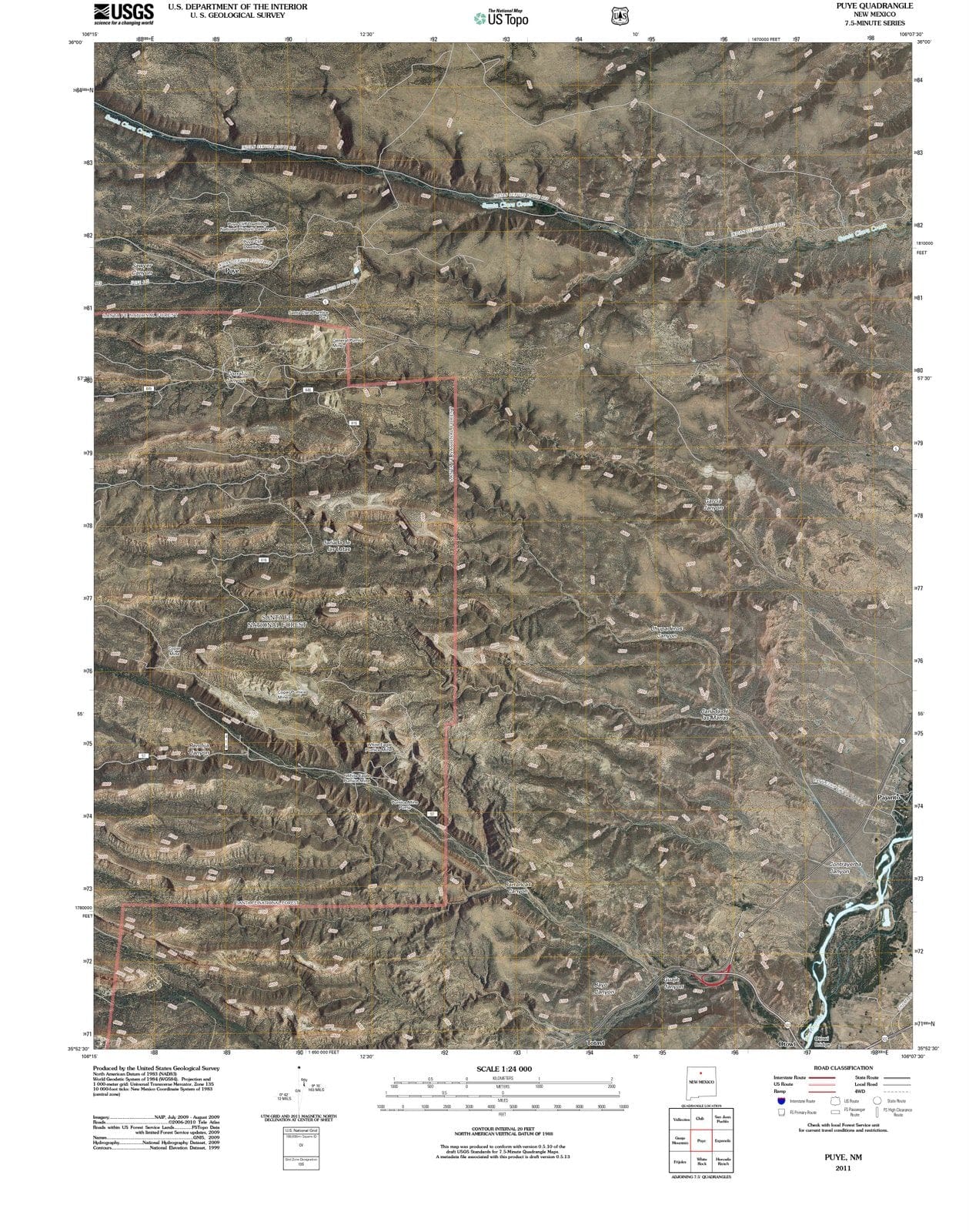 2011 Puye, NM - New Mexico - USGS Topographic Map