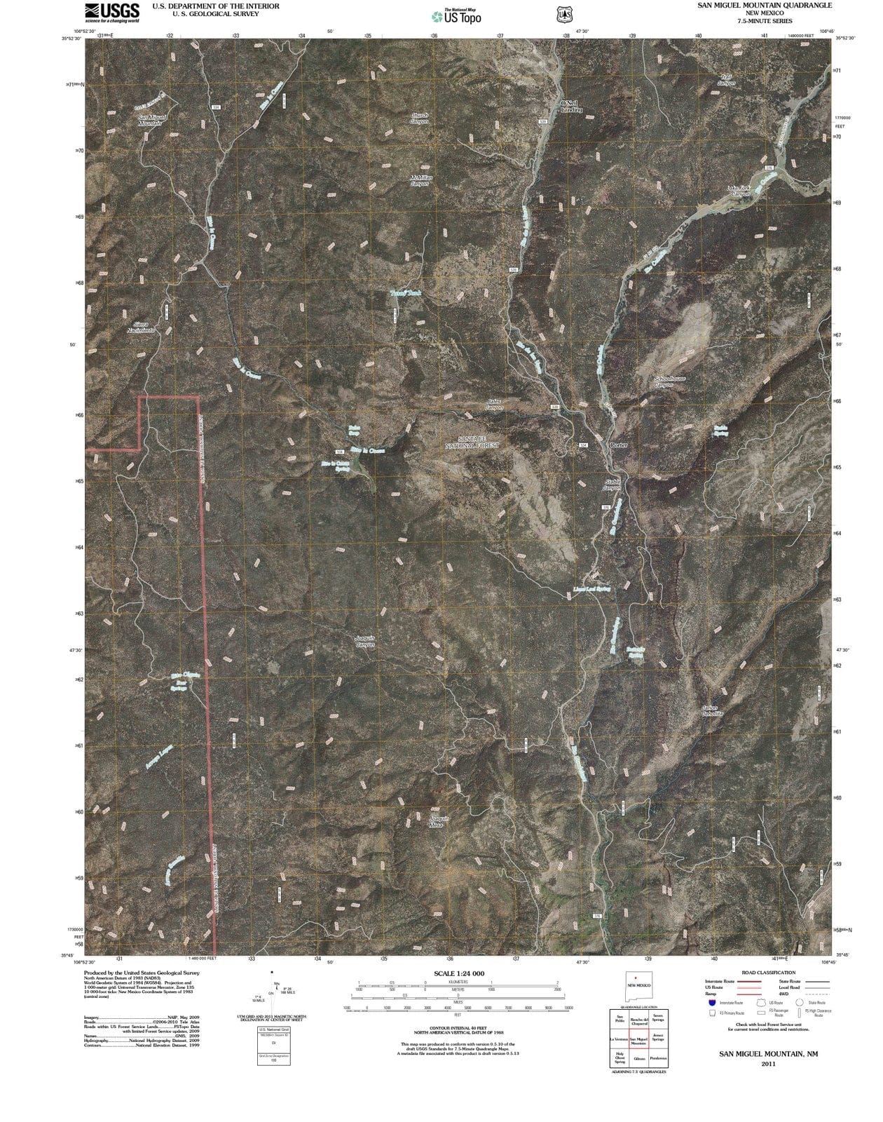 2011 San Miguel Mountain, NM - New Mexico - USGS Topographic Map