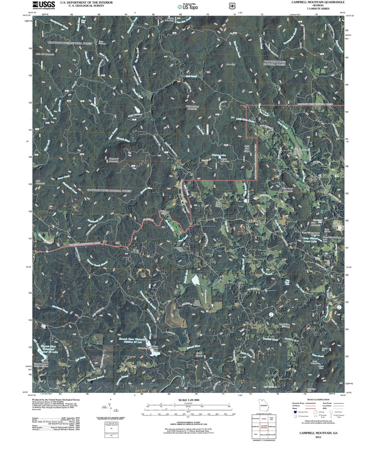 2011 Campbell Mountain, GA - Georgia - USGS Topographic Map