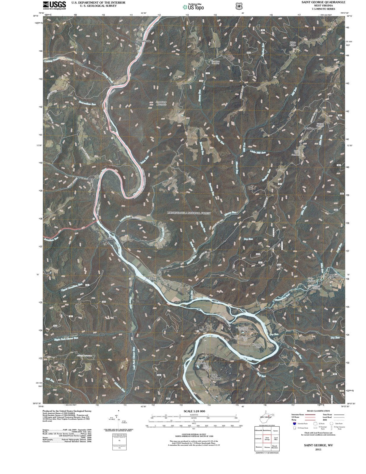 2011 Saint George, WV - West Virginia - USGS Topographic Map