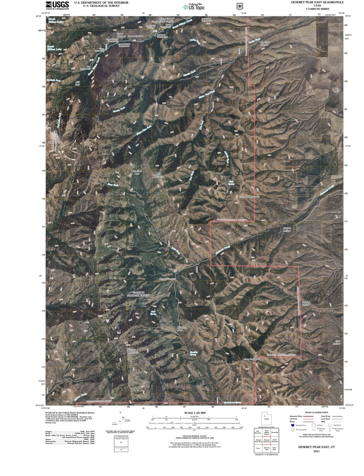 2011 Deseret Peak East, UT - Utah - USGS Topographic Map