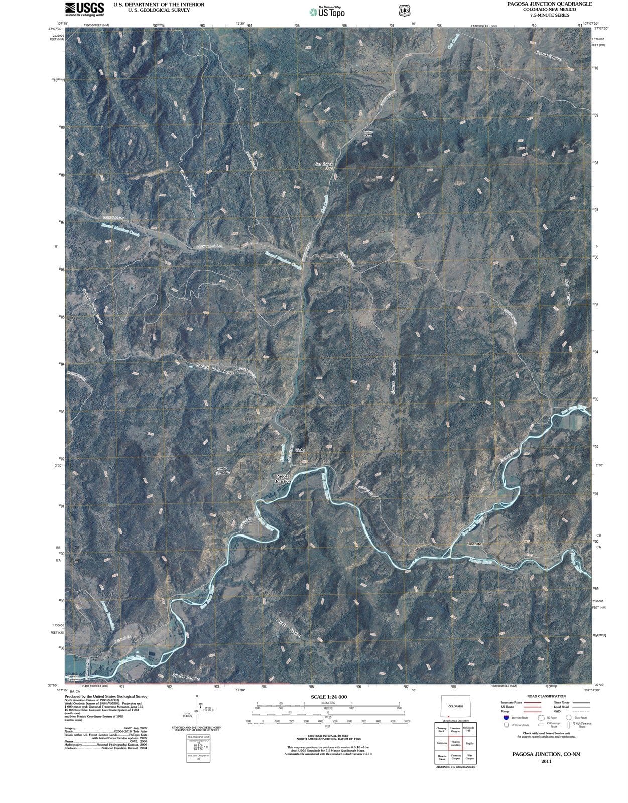 2011 Pagosa Junction, CO - Colorado - USGS Topographic Map