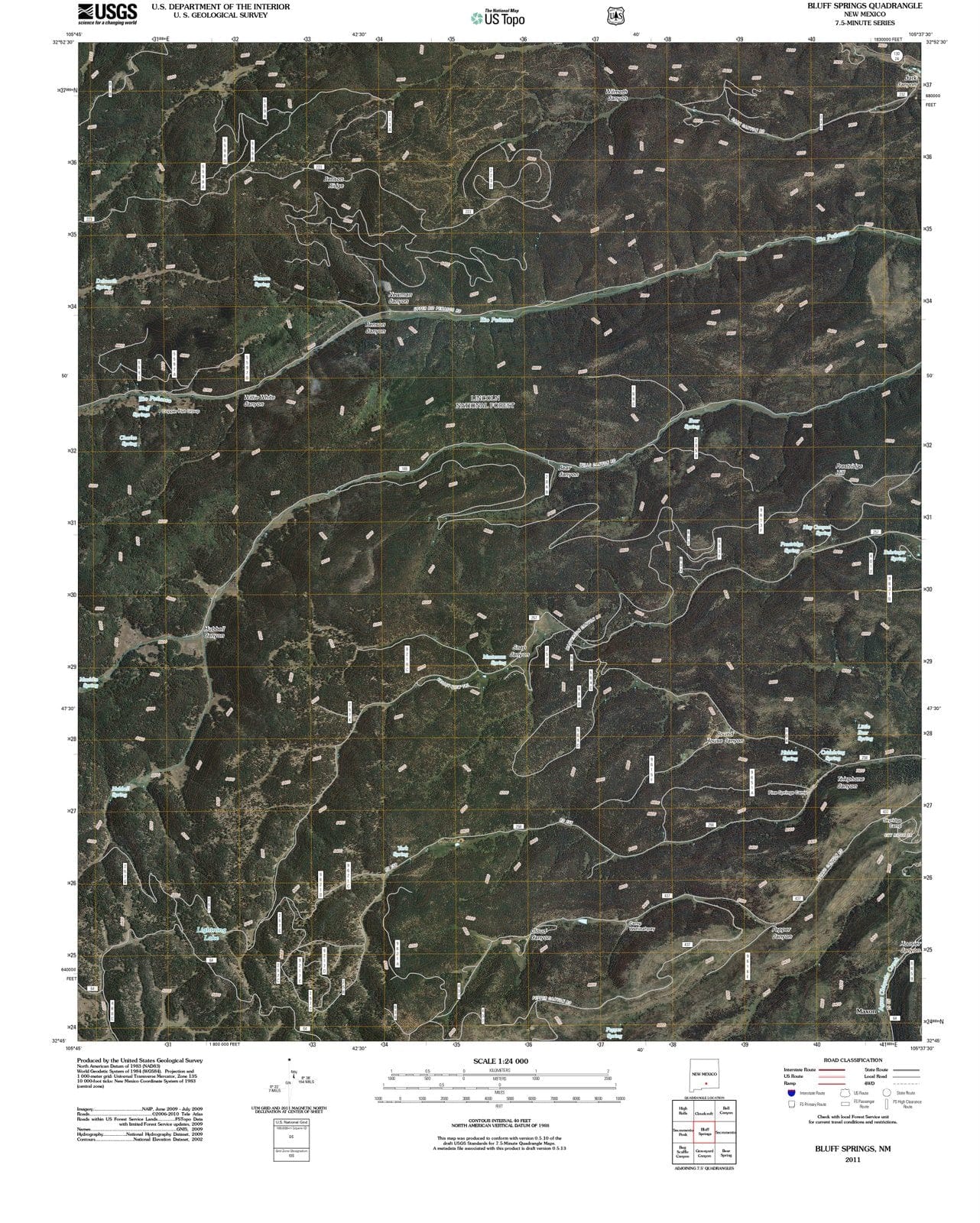 2011 Bluff Springs, NM - New Mexico - USGS Topographic Map