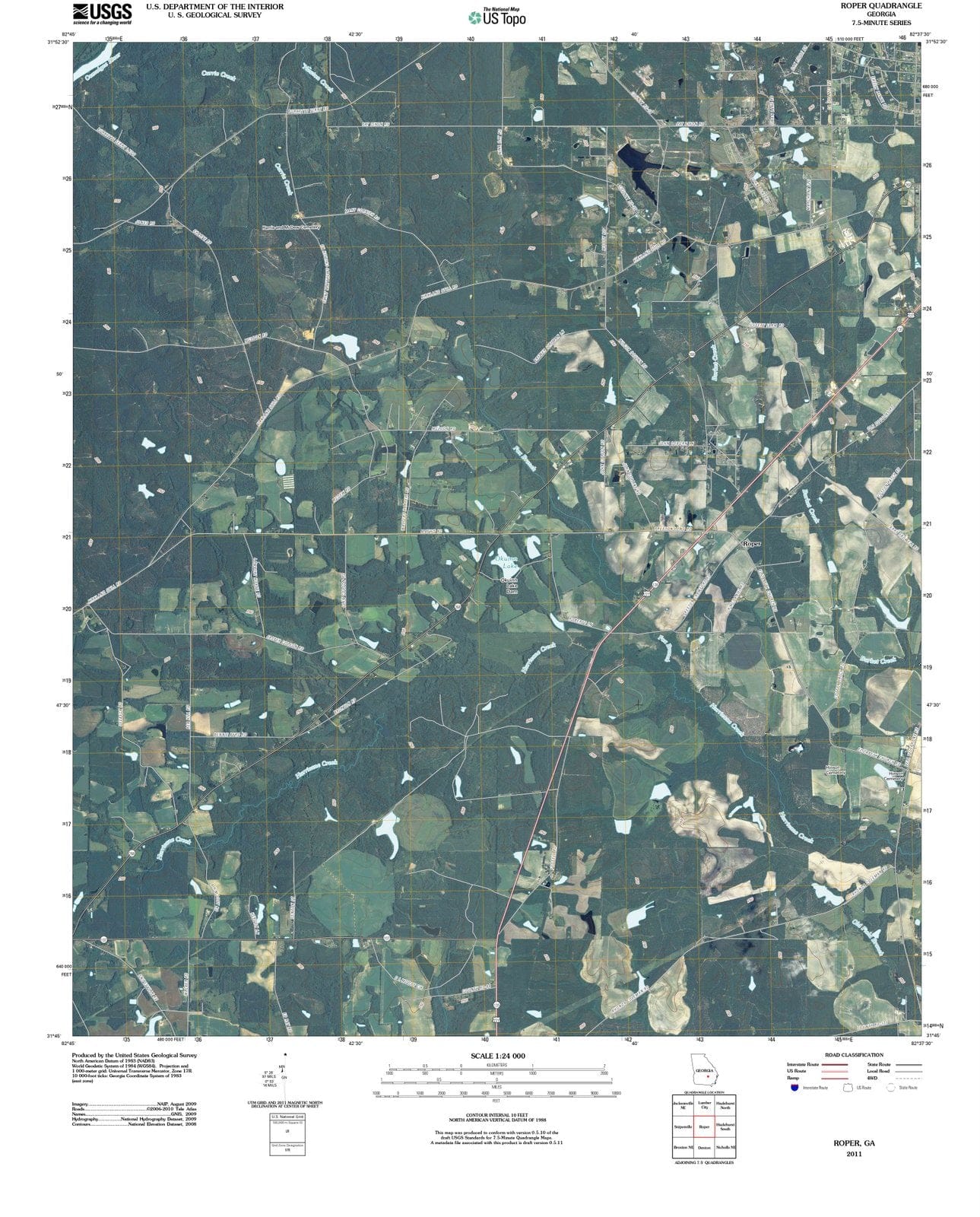2011 Roper, GA - Georgia - USGS Topographic Map