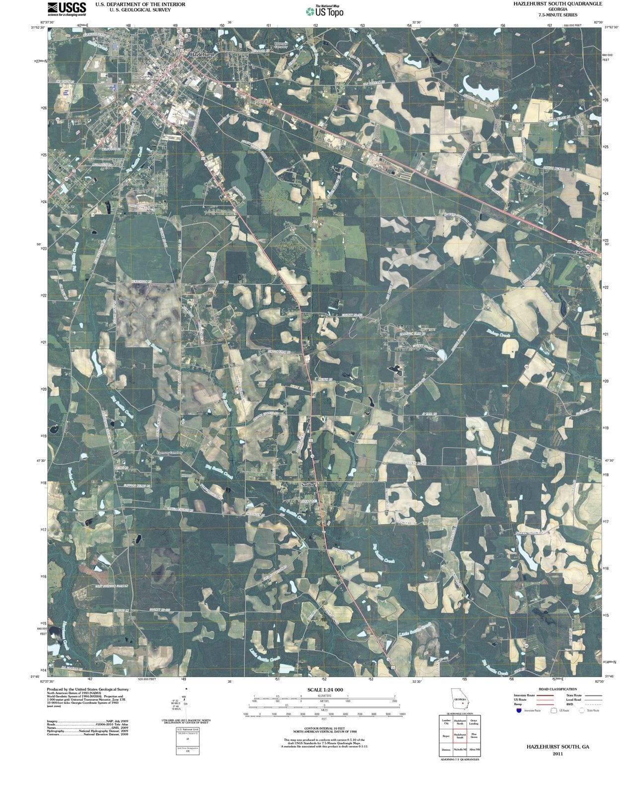 2011 Hazlehurst South, GA - Georgia - USGS Topographic Map