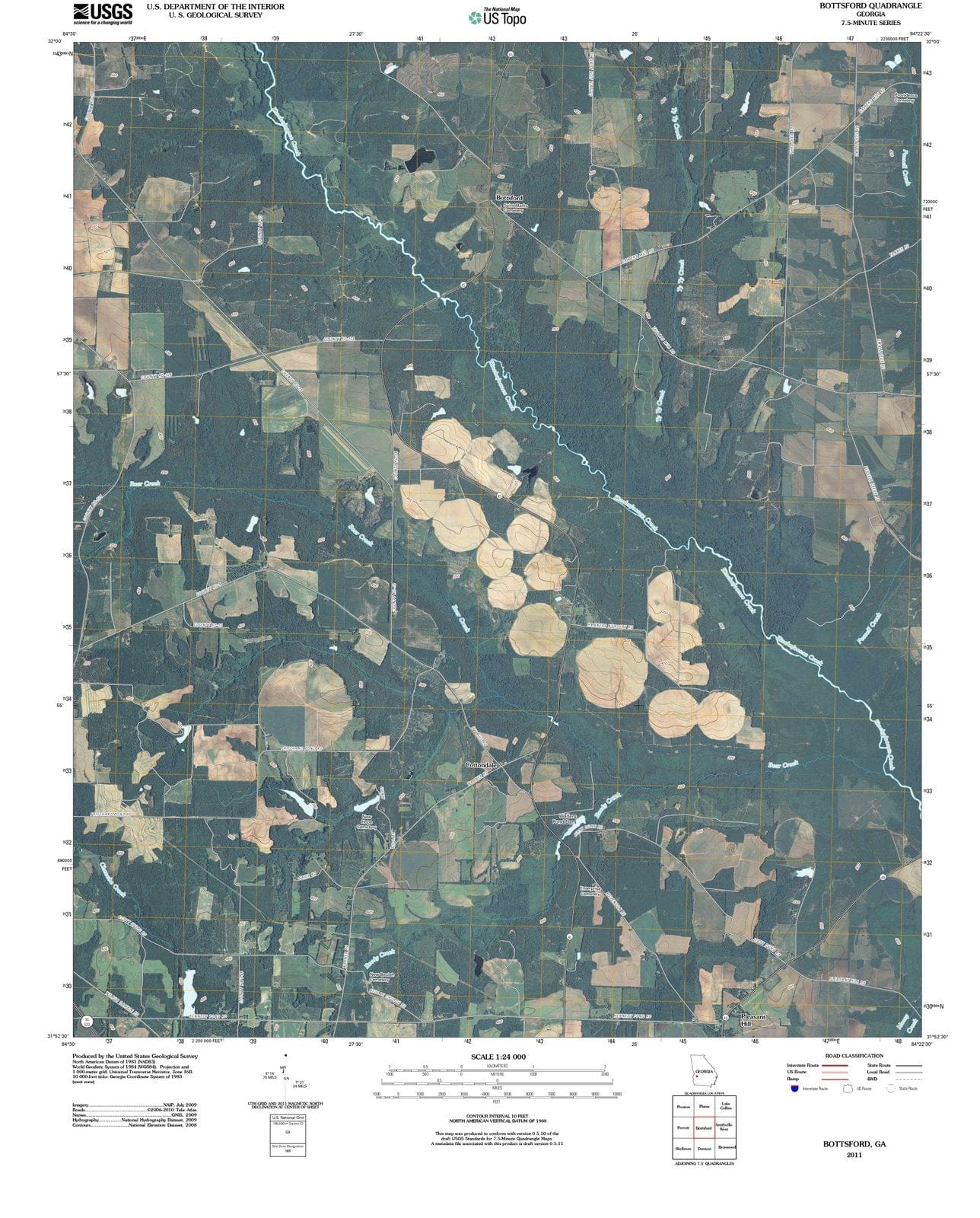 2011 Bottsford, GA - Georgia - USGS Topographic Map