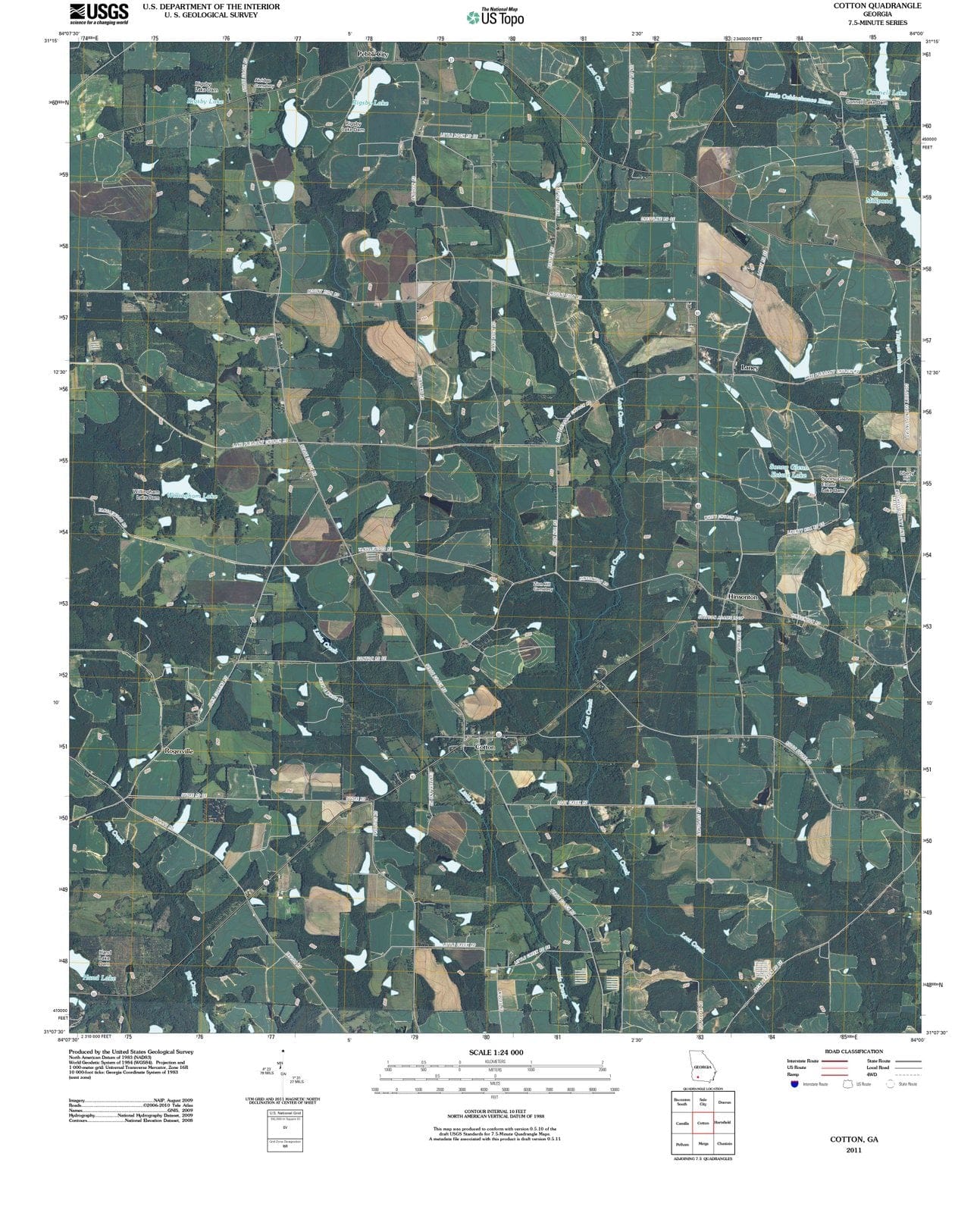 2011 Cotton, GA - Georgia - USGS Topographic Map